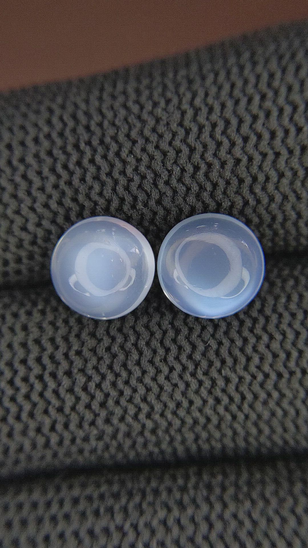 4.00 Ct.Tw.Total Carat Weight Cabochon Moonstone Pair from Madagascar Size Video