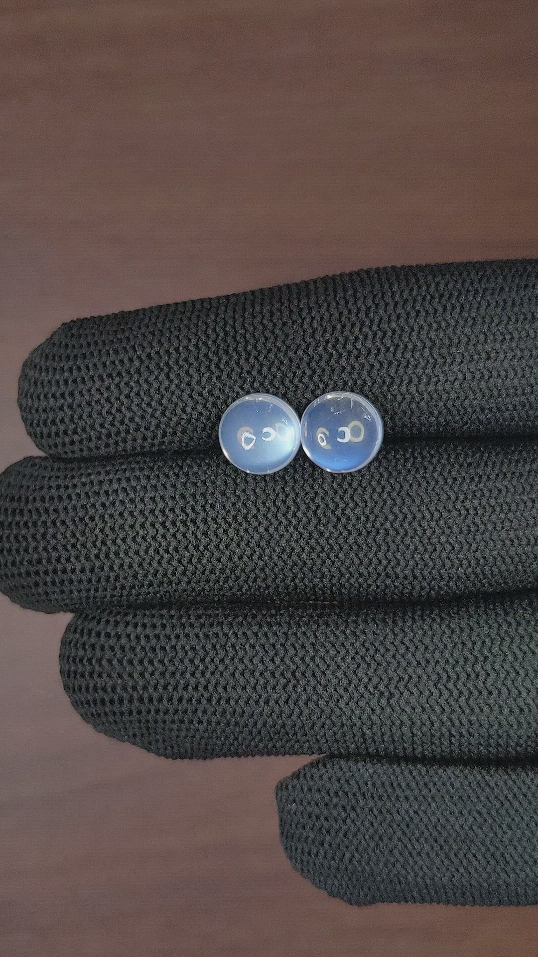 4.78 Ct.Tw.Total Carat Weight Cabochon Moonstone Pair from Madagascar Size Video