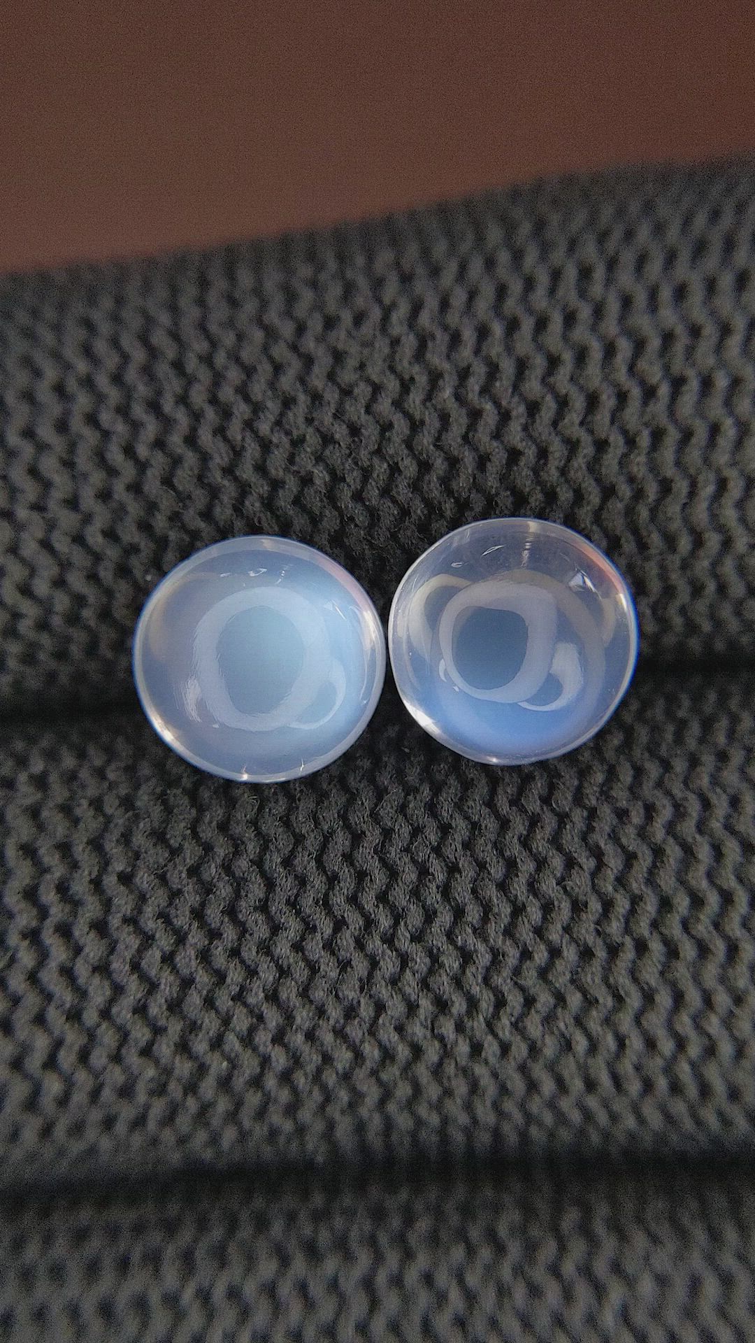 4.78 Ct.Tw.Total Carat Weight Cabochon Moonstone Pair from Madagascar Size Video