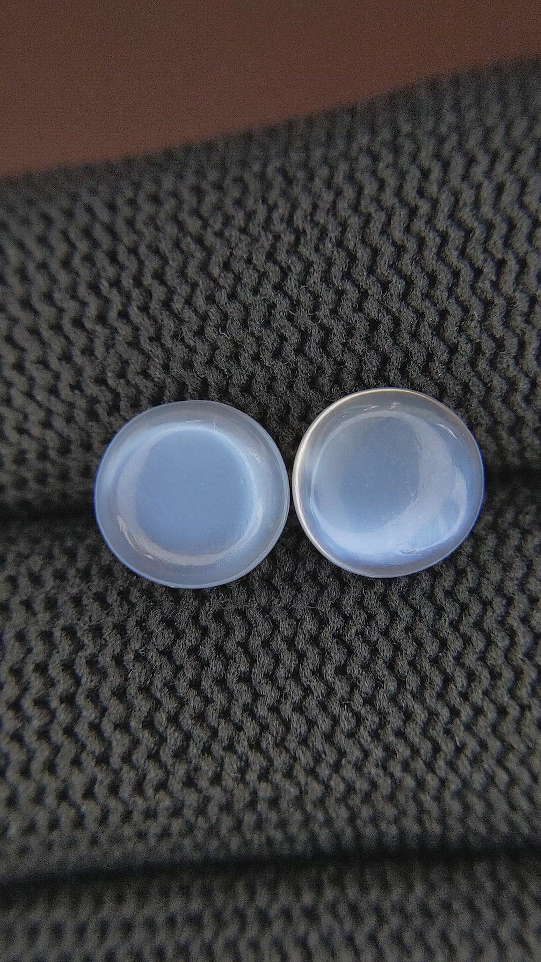 3.09 Ct.Tw.Total Carat Weight Cabochon Moonstone Pair from Madagascar Size Video