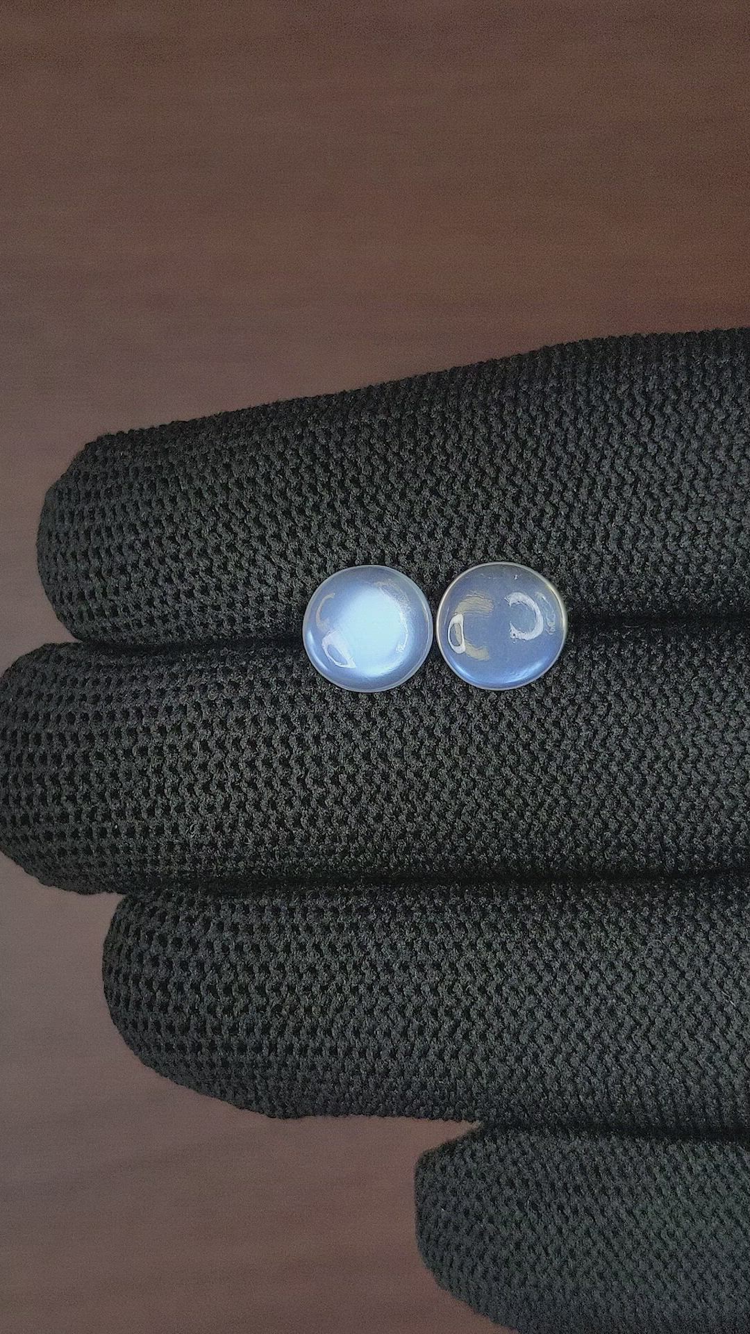 3.09 Ct.Tw.Total Carat Weight Cabochon Moonstone Pair from Madagascar Size Video