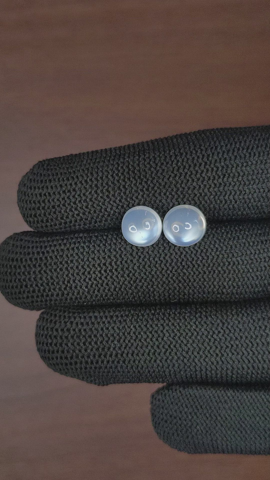 5.42 Ct.Tw.Total Carat Weight Cabochon Moonstone Pair from Madagascar Size Video