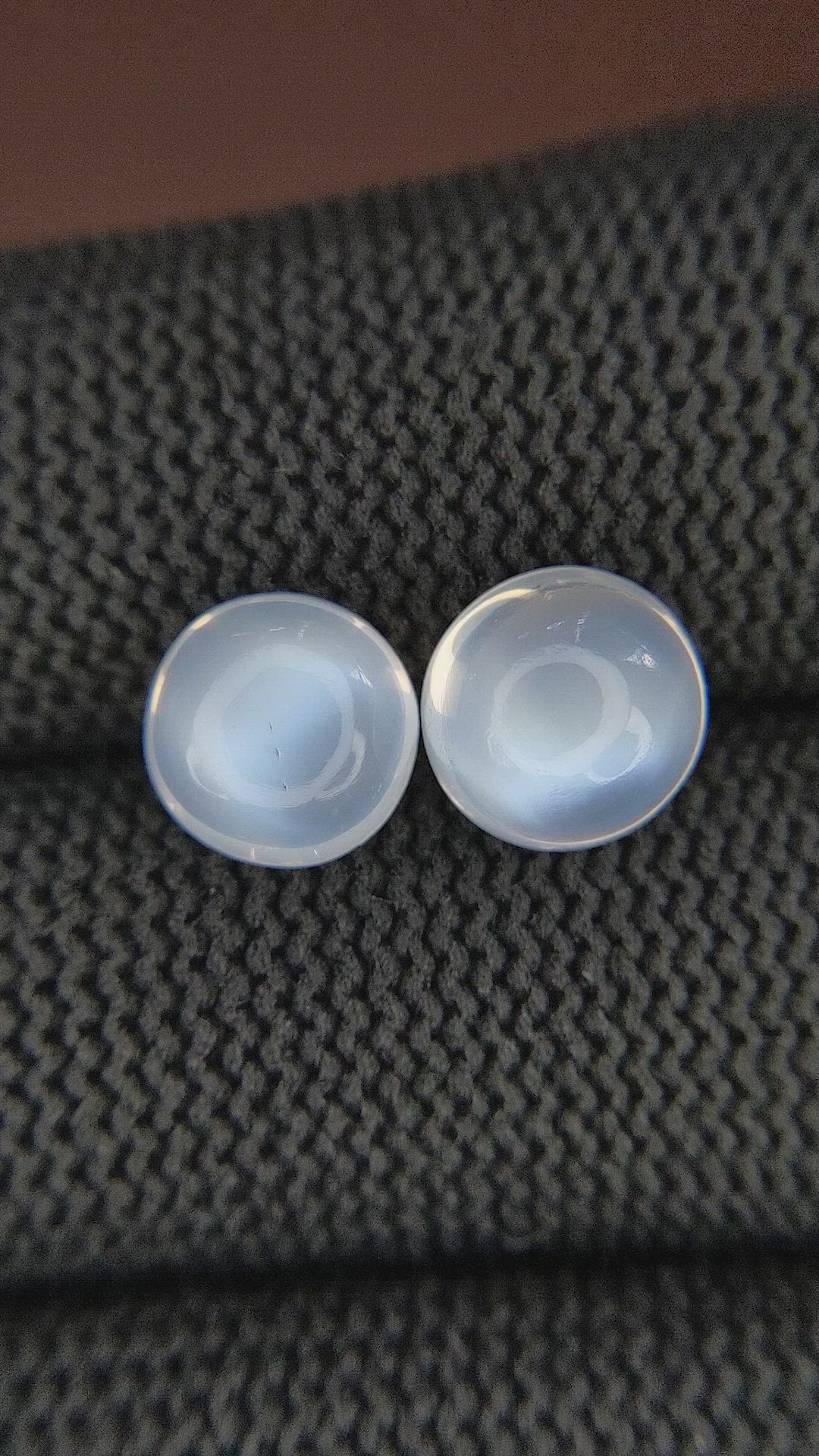 5.42 Ct.Tw.Total Carat Weight Cabochon Moonstone Pair from Madagascar Size Video
