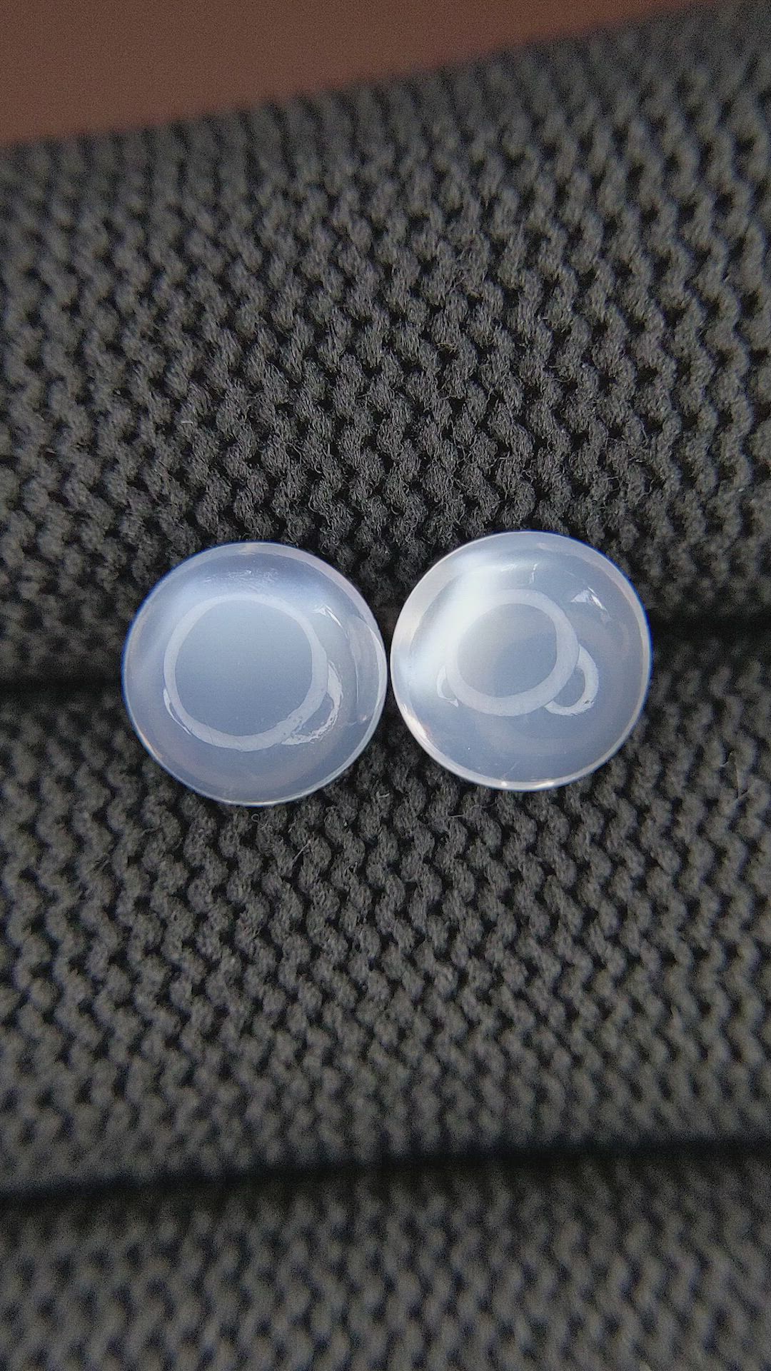 3.30 Ct.Tw.Total Carat Weight Cabochon Moonstone Pair from Madagascar Size Video