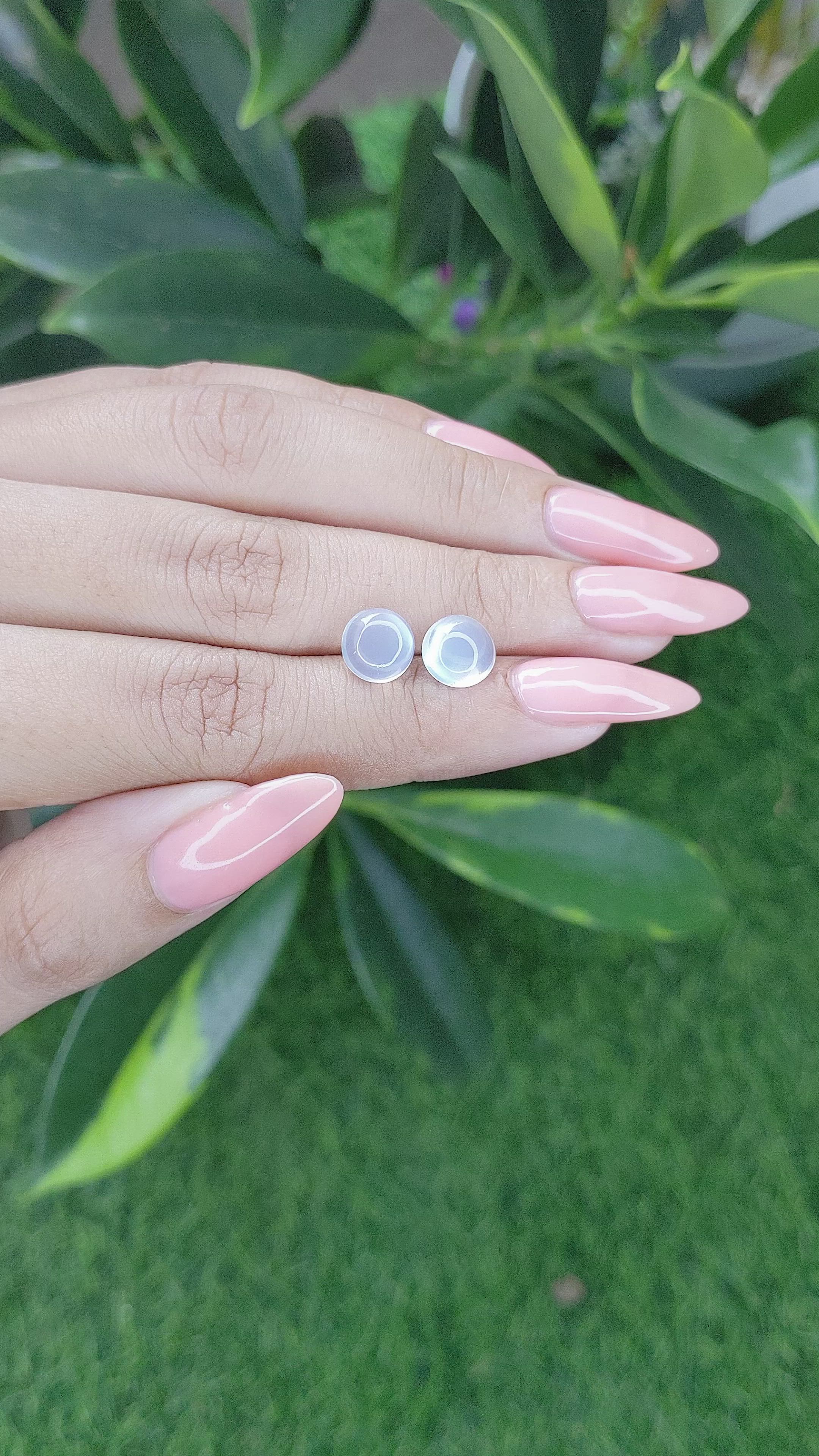 3.30 Ct.Tw.Total Carat Weight Cabochon Moonstone Pair from Madagascar Size Video