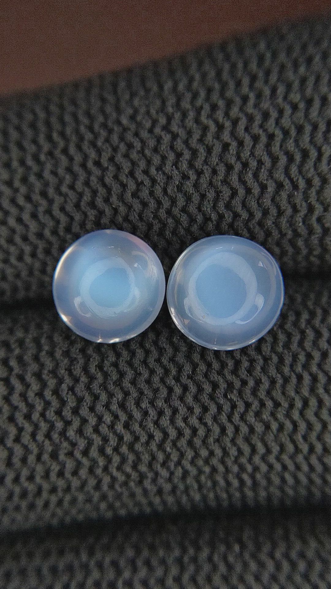 3.82 Ct.Tw.Total Carat Weight Cabochon Moonstone Pair from Madagascar Size Video