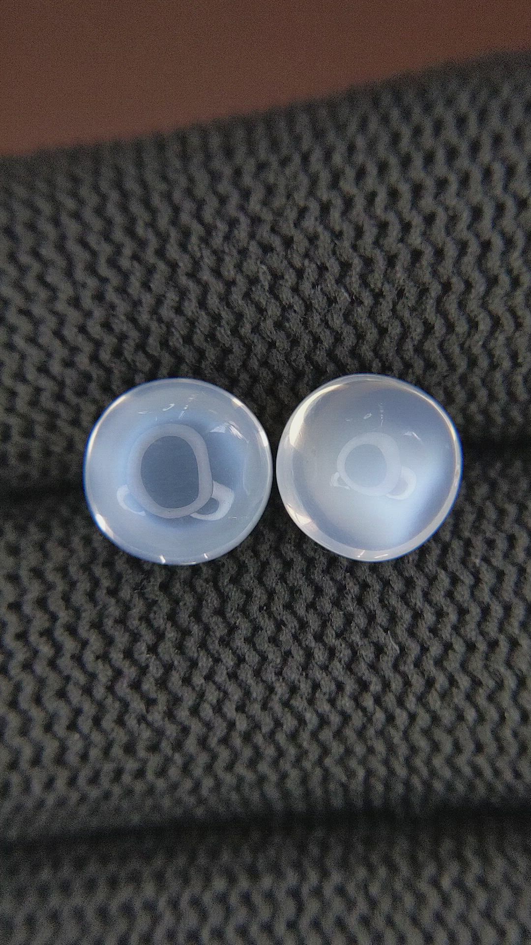 5.53 Ct.Tw.Total Carat Weight Cabochon Moonstone Pair from Madagascar Size Video