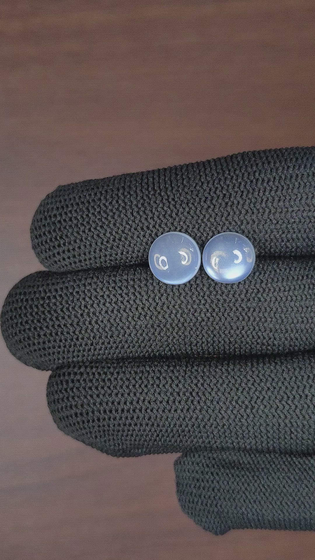 4.74 Ct.Tw.Total Carat Weight Cabochon Moonstone Pair from Madagascar Size Video