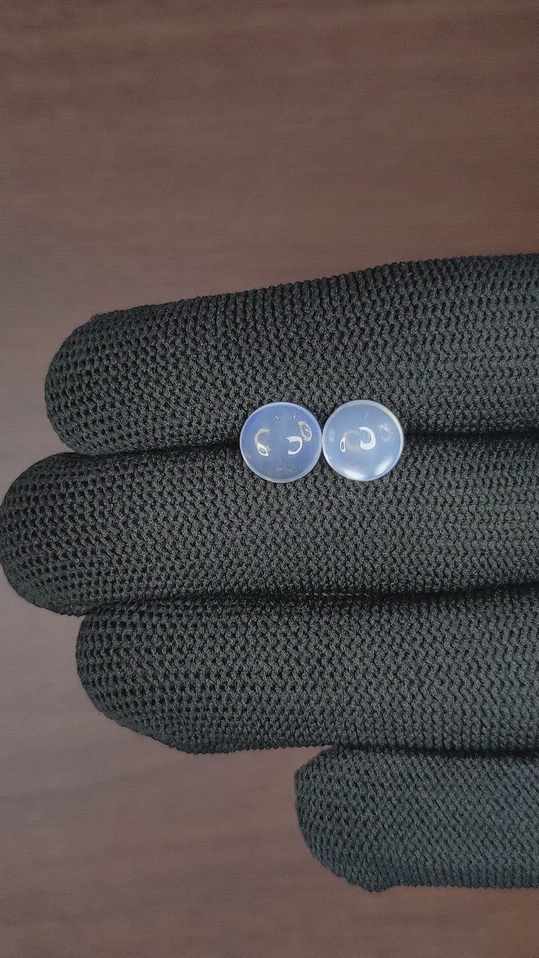 4.09 Ct.Tw.Total Carat Weight Cabochon Moonstone Pair from Madagascar Size Video