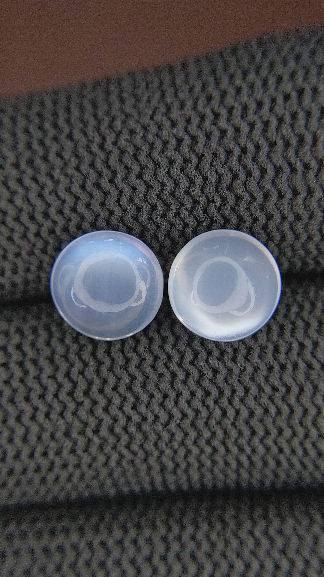 4.09 Ct.Tw.Total Carat Weight Cabochon Moonstone Pair from Madagascar Size Video