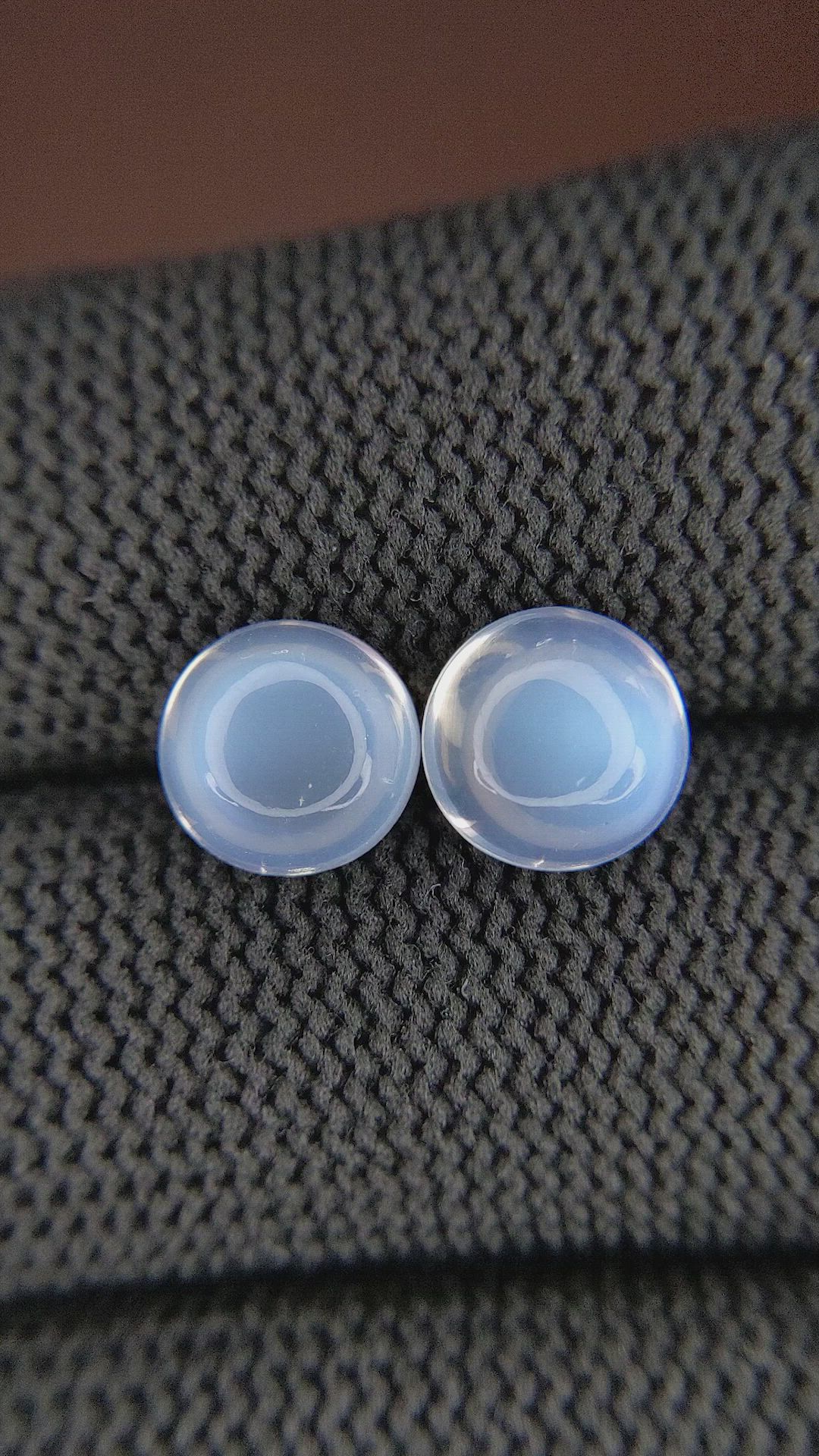 4.27 Ct.Tw.Total Carat Weight Cabochon Moonstone Pair from Madagascar Size Video