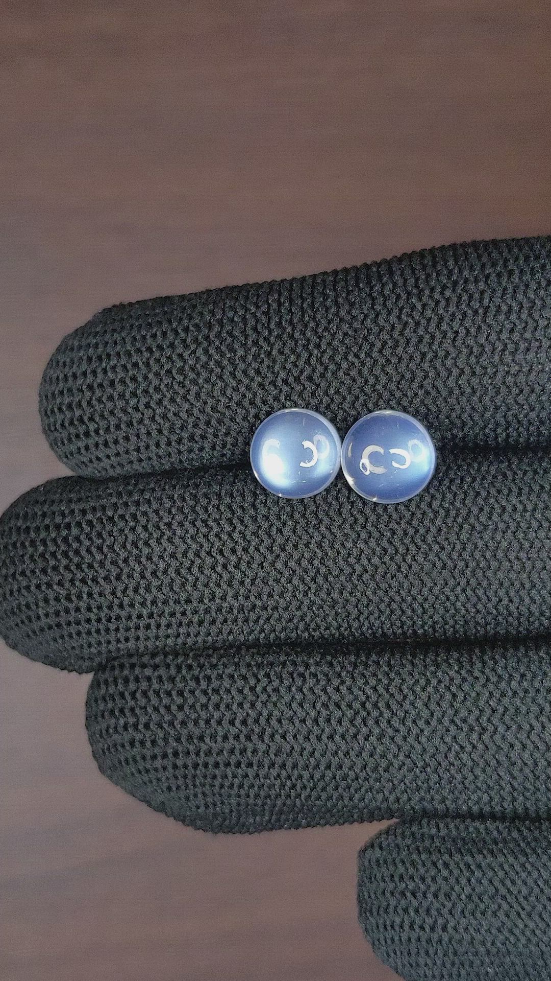 4.27 Ct.Tw.Total Carat Weight Cabochon Moonstone Pair from Madagascar Size Video