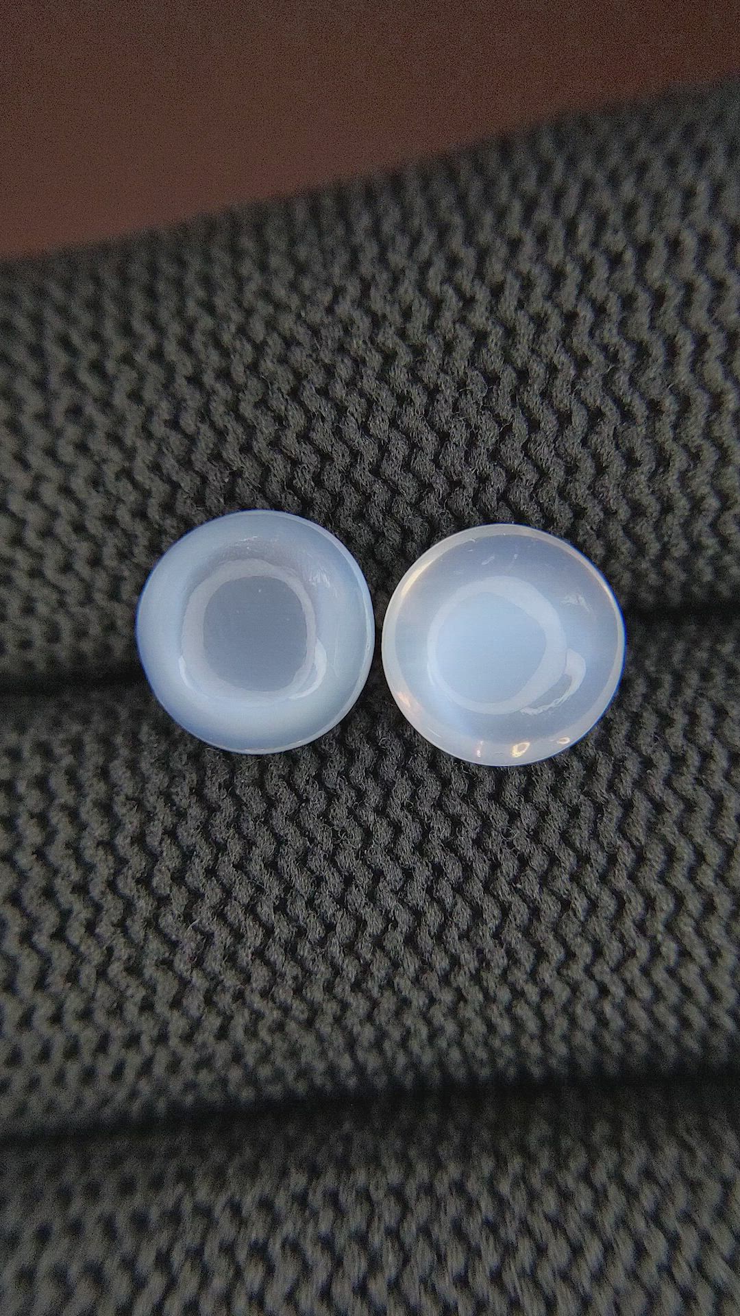 4.34 Ct.Tw.Total Carat Weight Cabochon Moonstone Pair from Madagascar Size Video