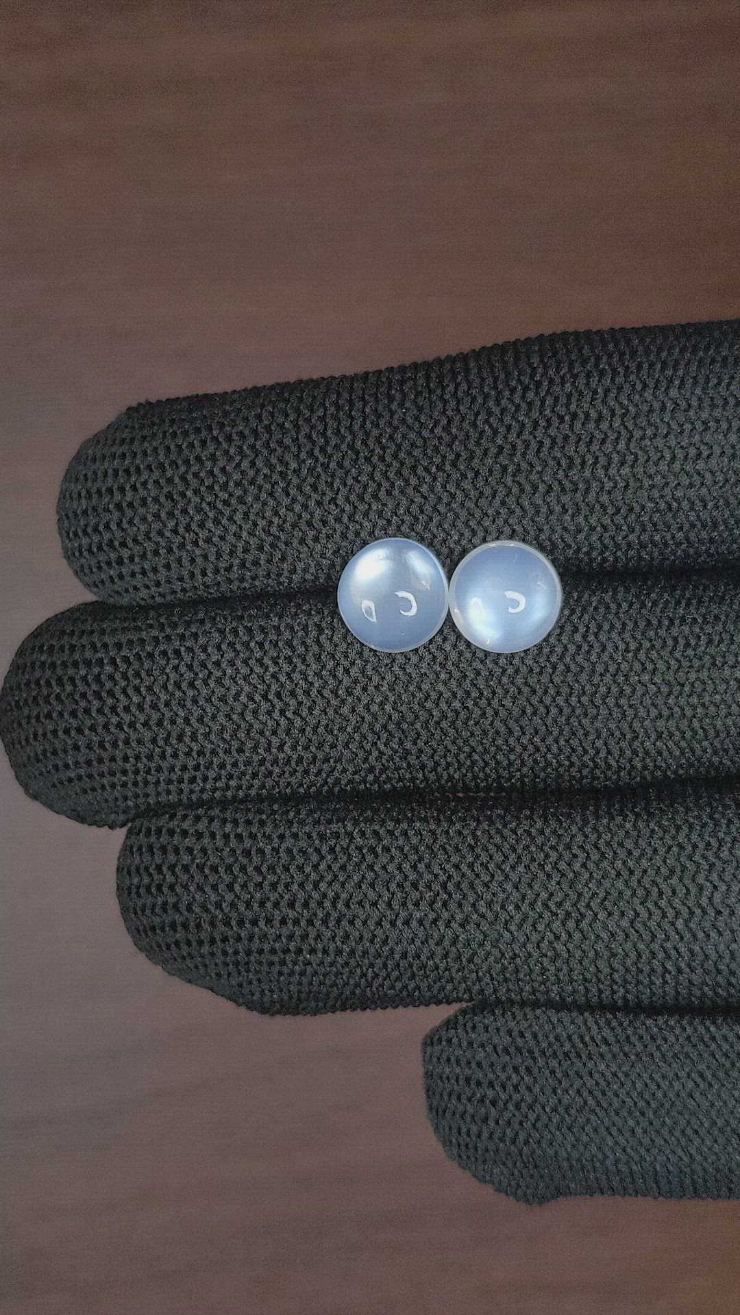 4.34 Ct.Tw.Total Carat Weight Cabochon Moonstone Pair from Madagascar Size Video