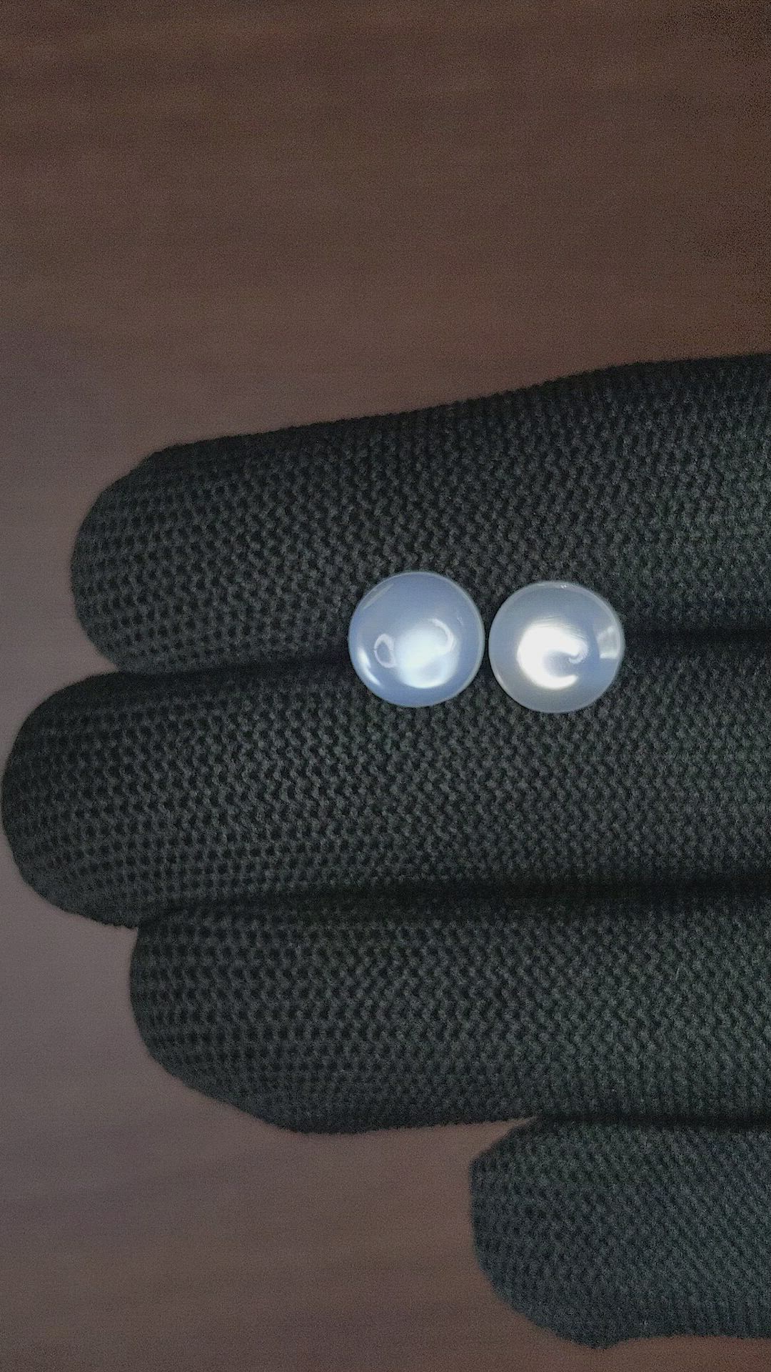 5.06 Ct.Tw.Total Carat Weight Cabochon Moonstone Pair from Madagascar Size Video