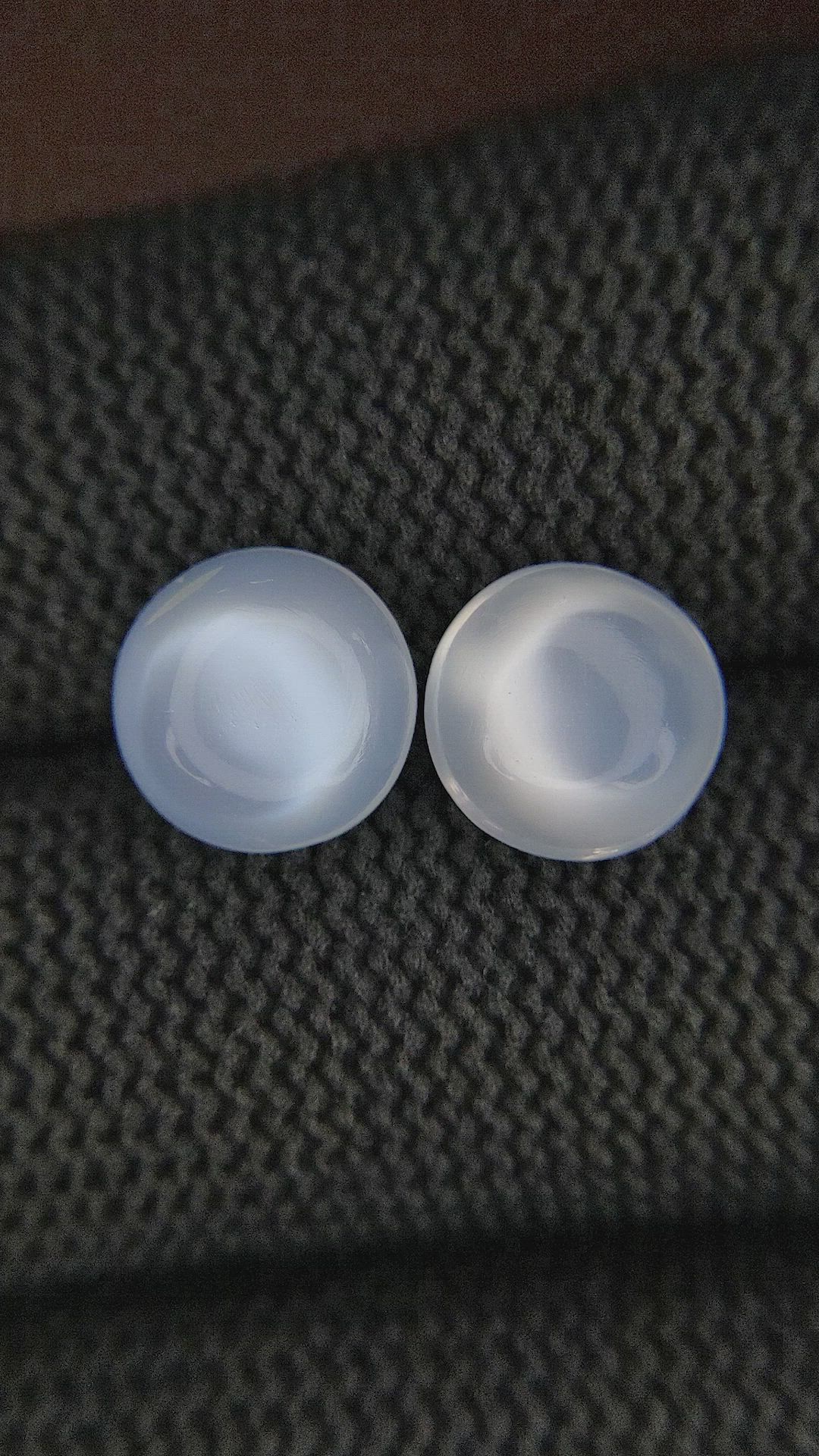 5.06 Ct.Tw.Total Carat Weight Cabochon Moonstone Pair from Madagascar Size Video