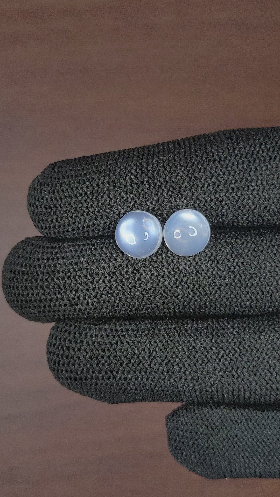 5.34 Ct.Tw.Total Carat Weight Cabochon Moonstone Pair from Madagascar Size Video