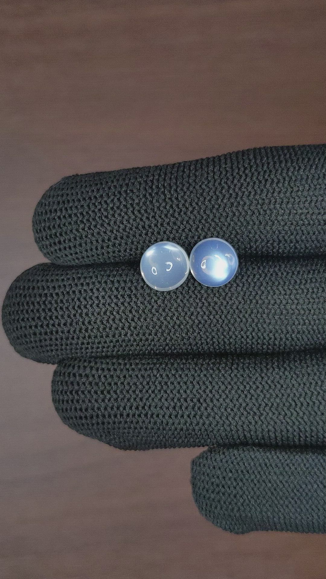 4.24&nbsp;Ct.Tw.Total Carat Weight Cabochon Moonstone Pair from Madagascar Size Video