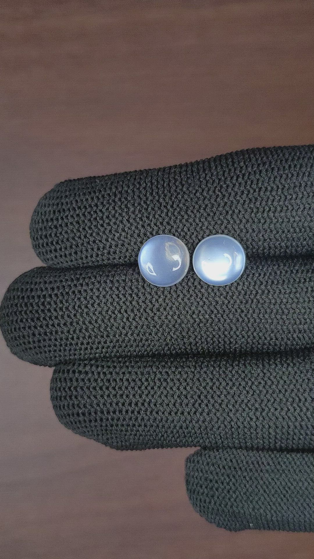 3.98 Ct.Tw.Total Carat Weight Cabochon Moonstone Pair from Madagascar Size Video