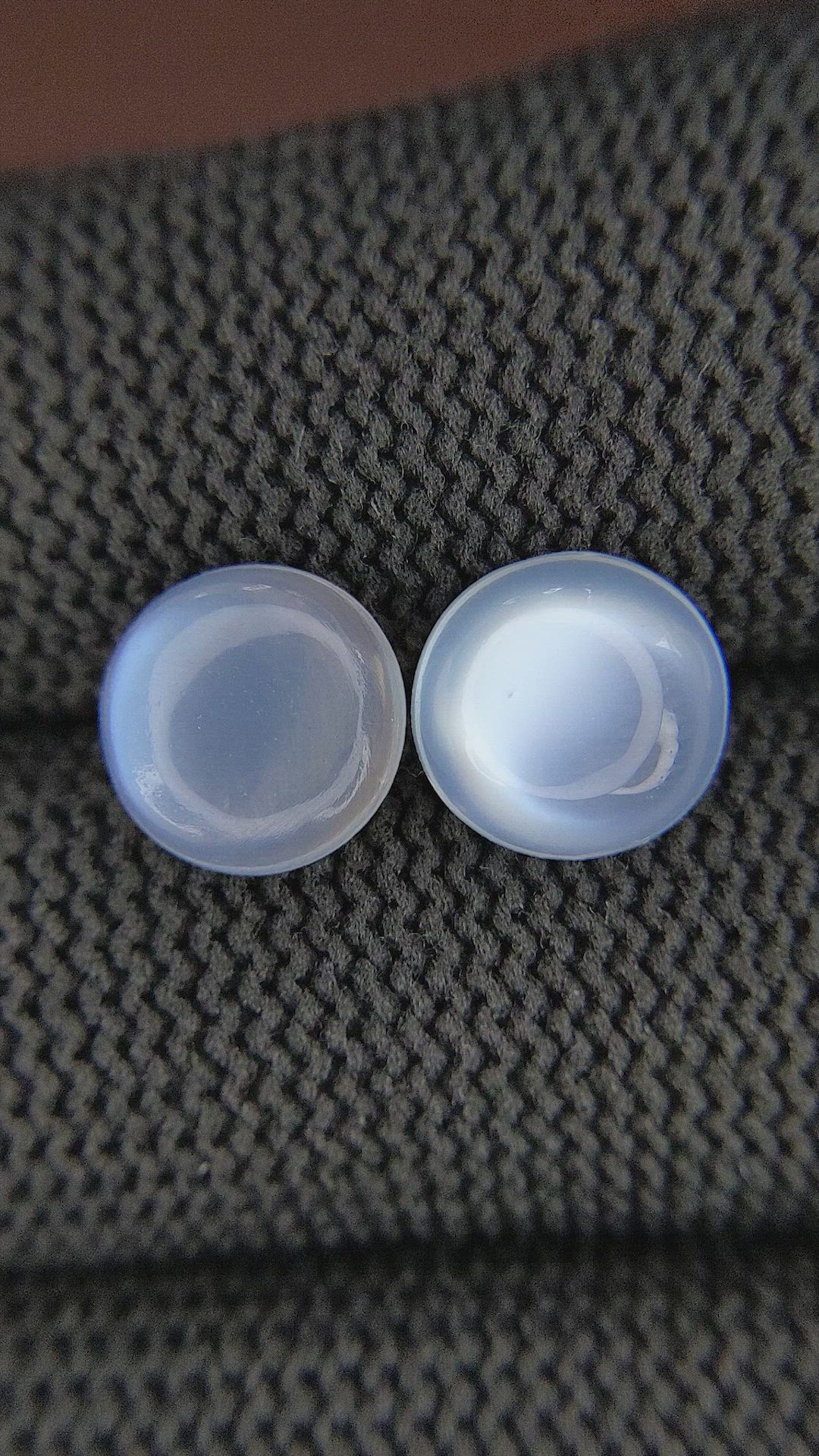 3.98 Ct.Tw.Total Carat Weight Cabochon Moonstone Pair from Madagascar Size Video