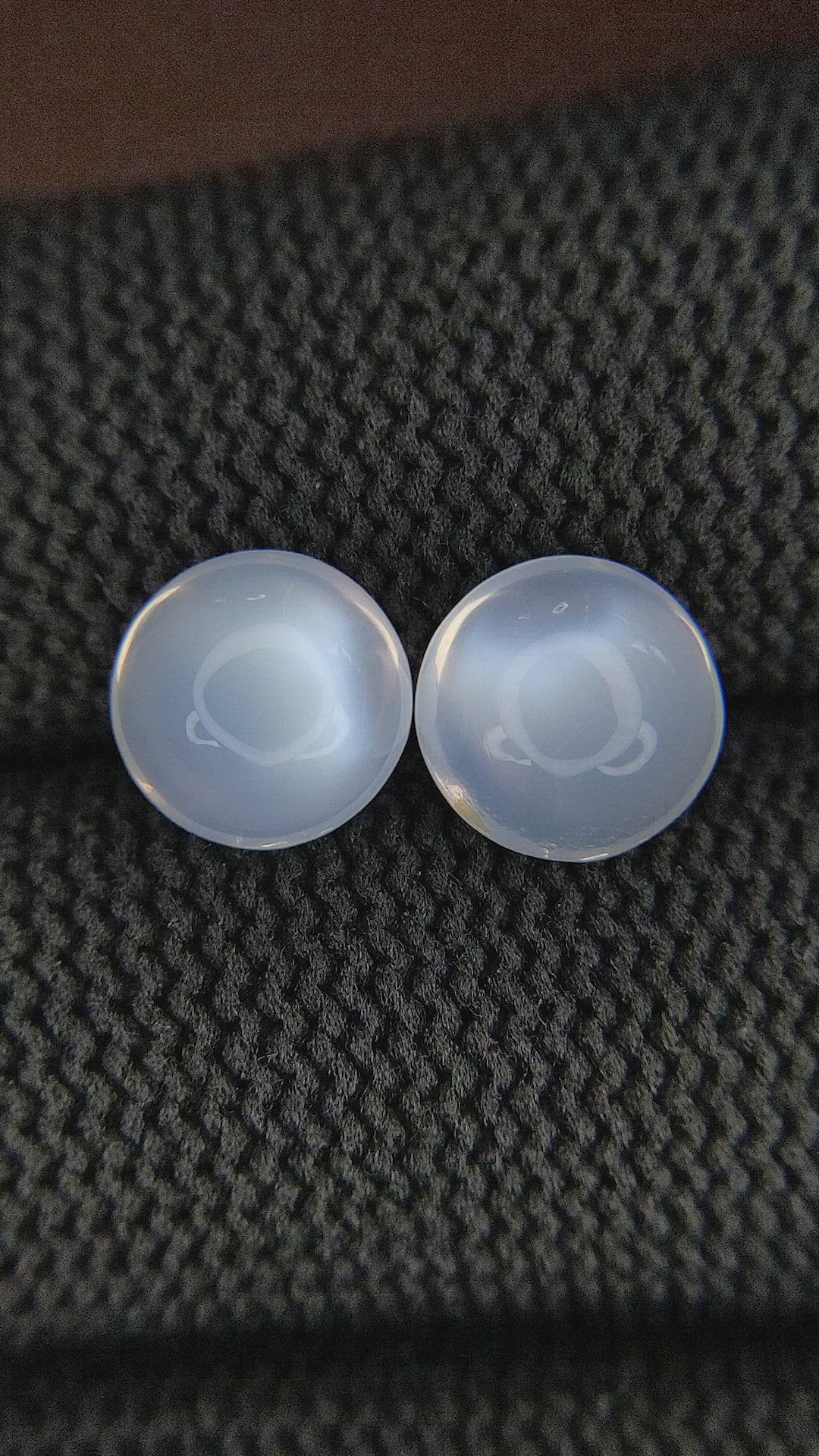 4.35 Ct.Tw.Total Carat Weight Cabochon Moonstone Pair from Madagascar Size Video