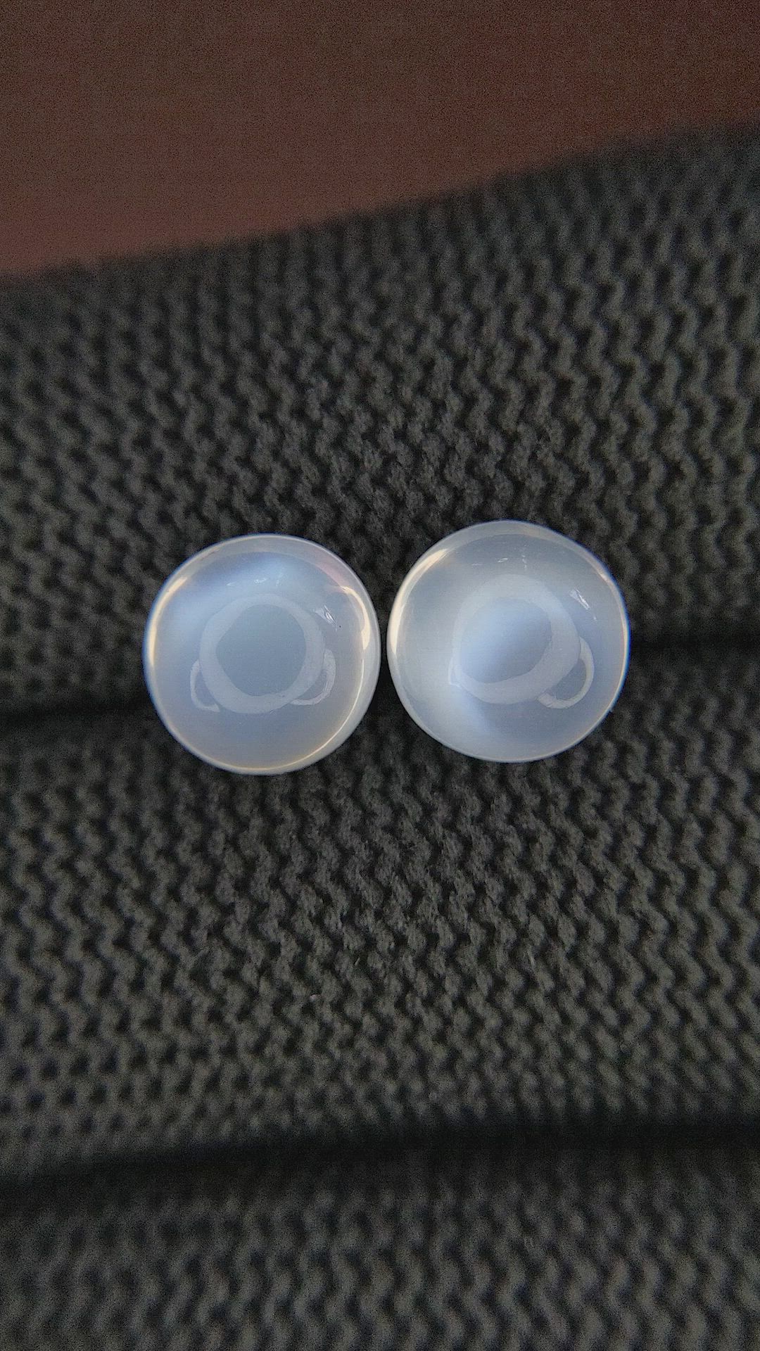 5.30 Ct.Tw.Total Carat Weight Cabochon Moonstone Pair from Madagascar Size Video