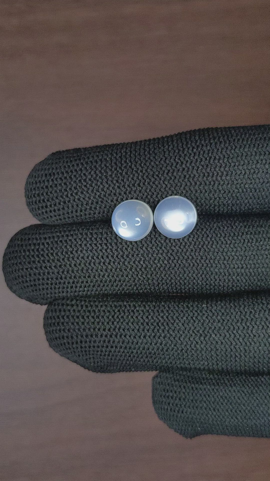 6.05 Ct.Tw.Total Carat Weight Cabochon Moonstone Pair from Madagascar Size Video