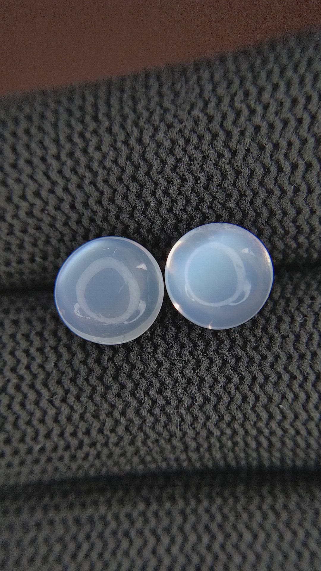 4.79&nbsp;Ct.Tw.Total Carat Weight Cabochon Moonstone Pair from Madagascar Size Video