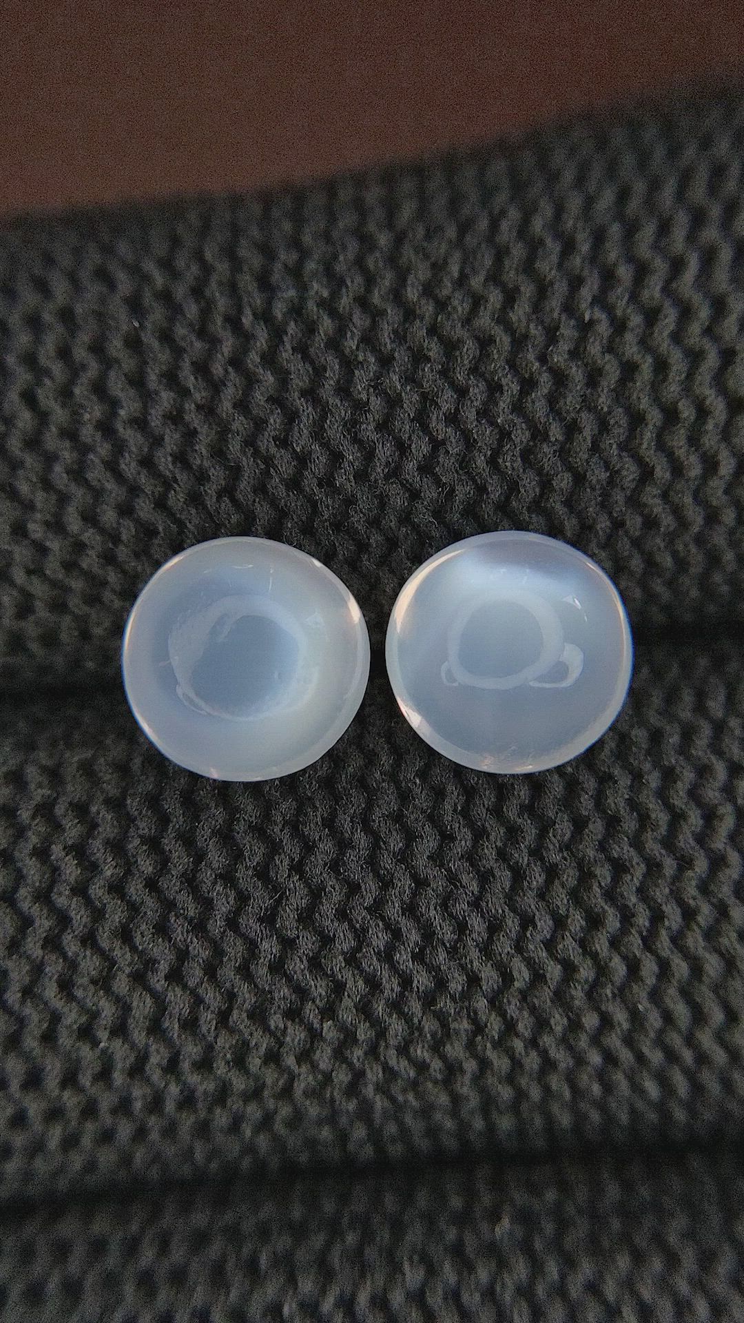 4.32 Ct.Tw.Total Carat Weight Cabochon Moonstone Pair from Madagascar Size Video