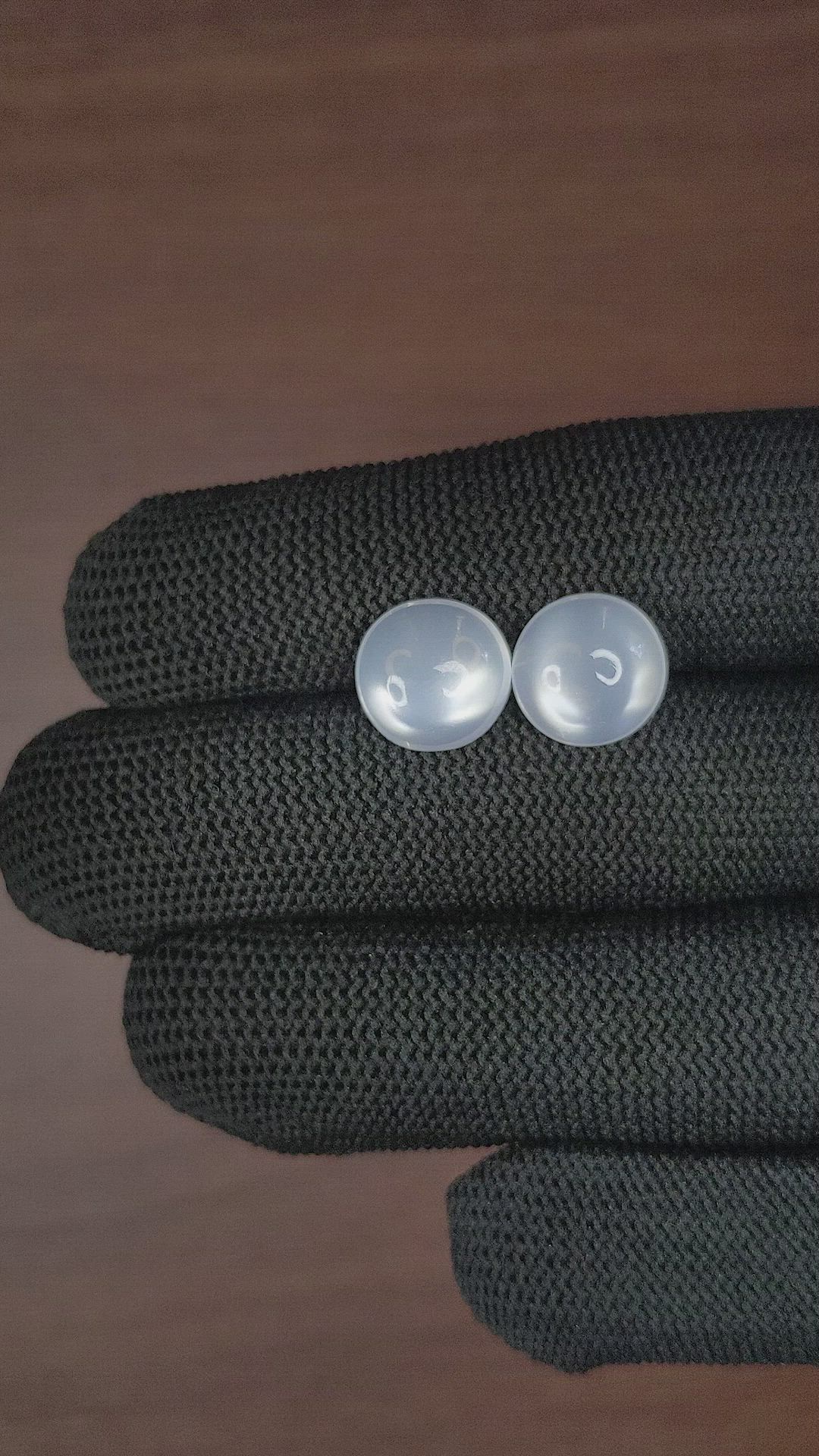 9.37 Ct.Tw.Total Carat Weight Cabochon Moonstone Pair from Madagascar Size Video