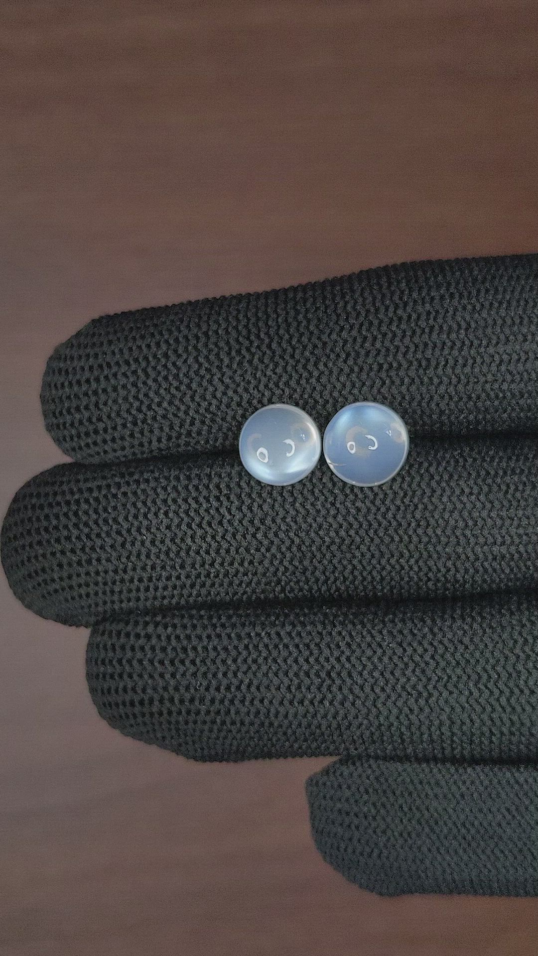 5.48 Ct.Tw.Total Carat Weight Cabochon Moonstone Pair from Madagascar Size Video