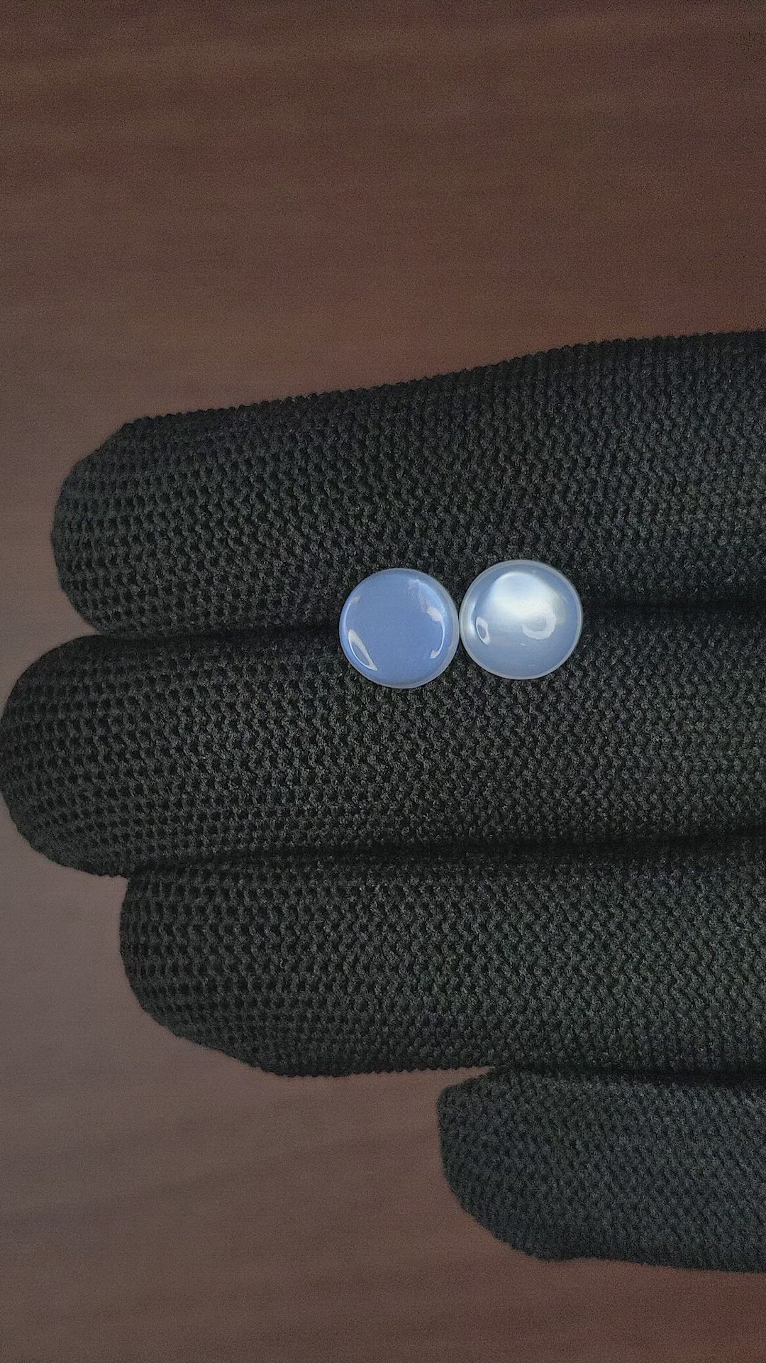 3.75 Ct.Tw.Total Carat Weight Cabochon Moonstone Pair from Madagascar Size Video