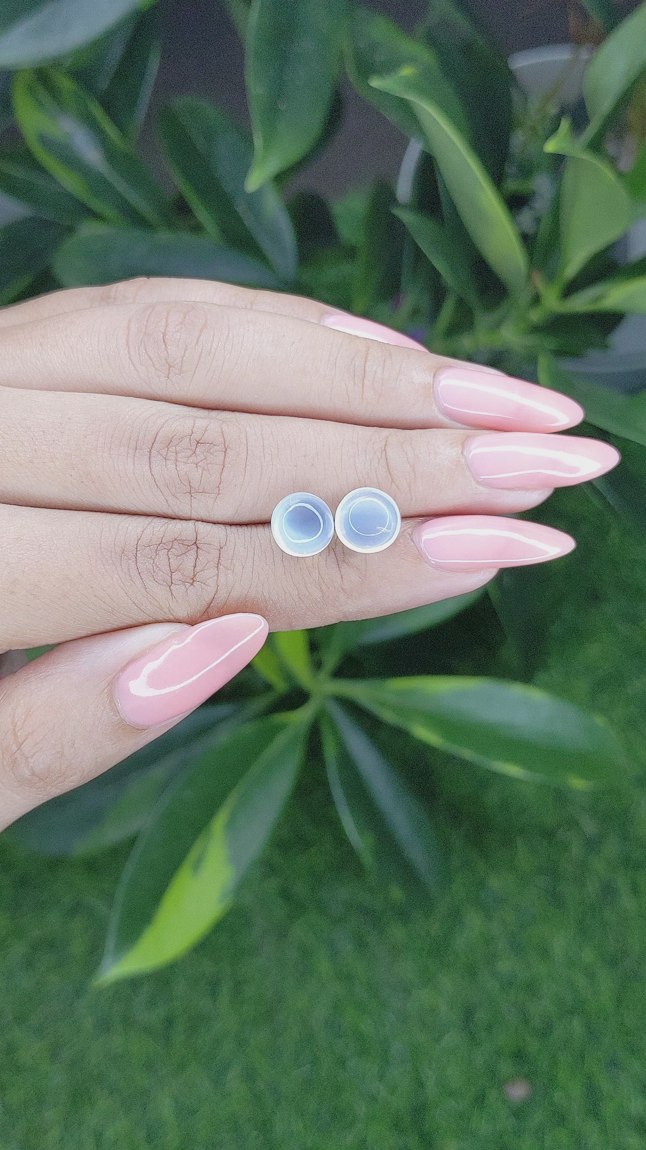 4.50 Ct.Tw.Total Carat Weight Cabochon Moonstone Pair from Madagascar Size Video