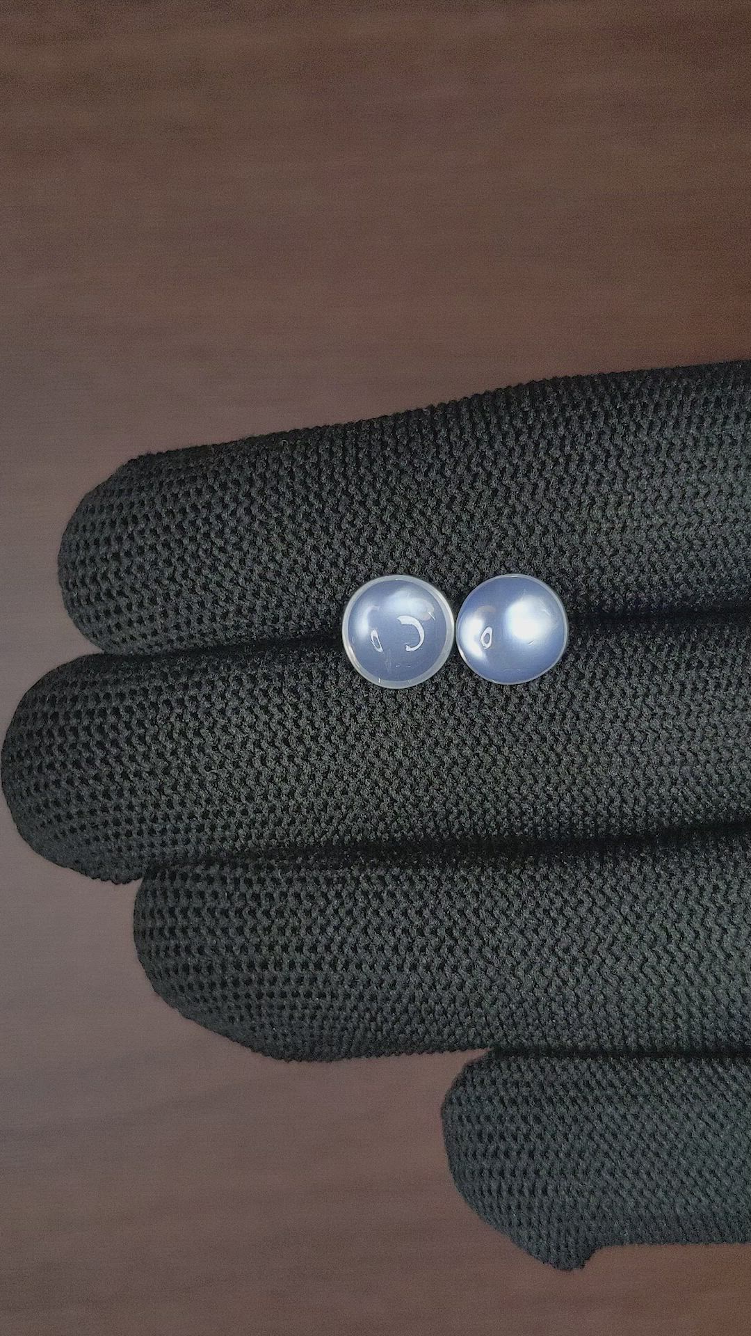 4.50 Ct.Tw.Total Carat Weight Cabochon Moonstone Pair from Madagascar Size Video