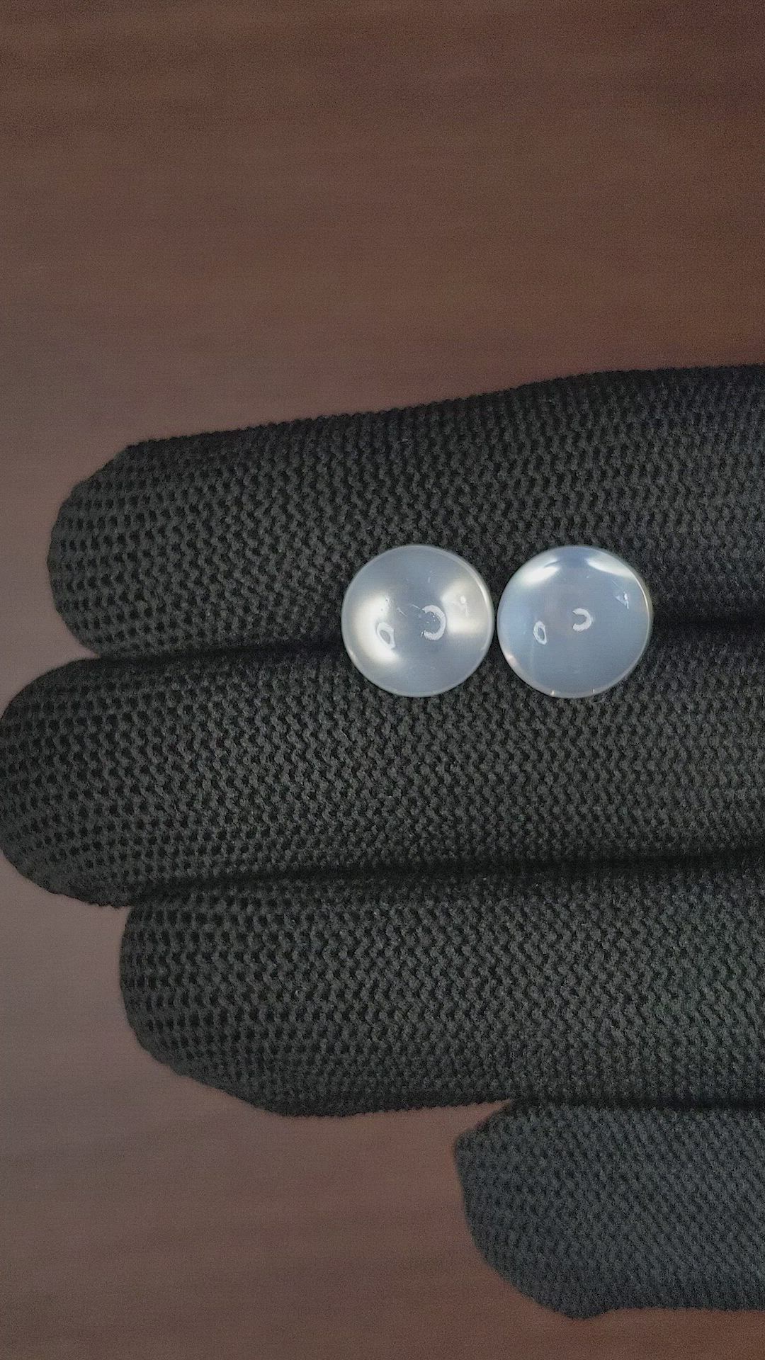 10.67&nbsp;Ct.Tw.Total Carat Weight White Cabochon Moonstone Pair from Madagascar Size Video