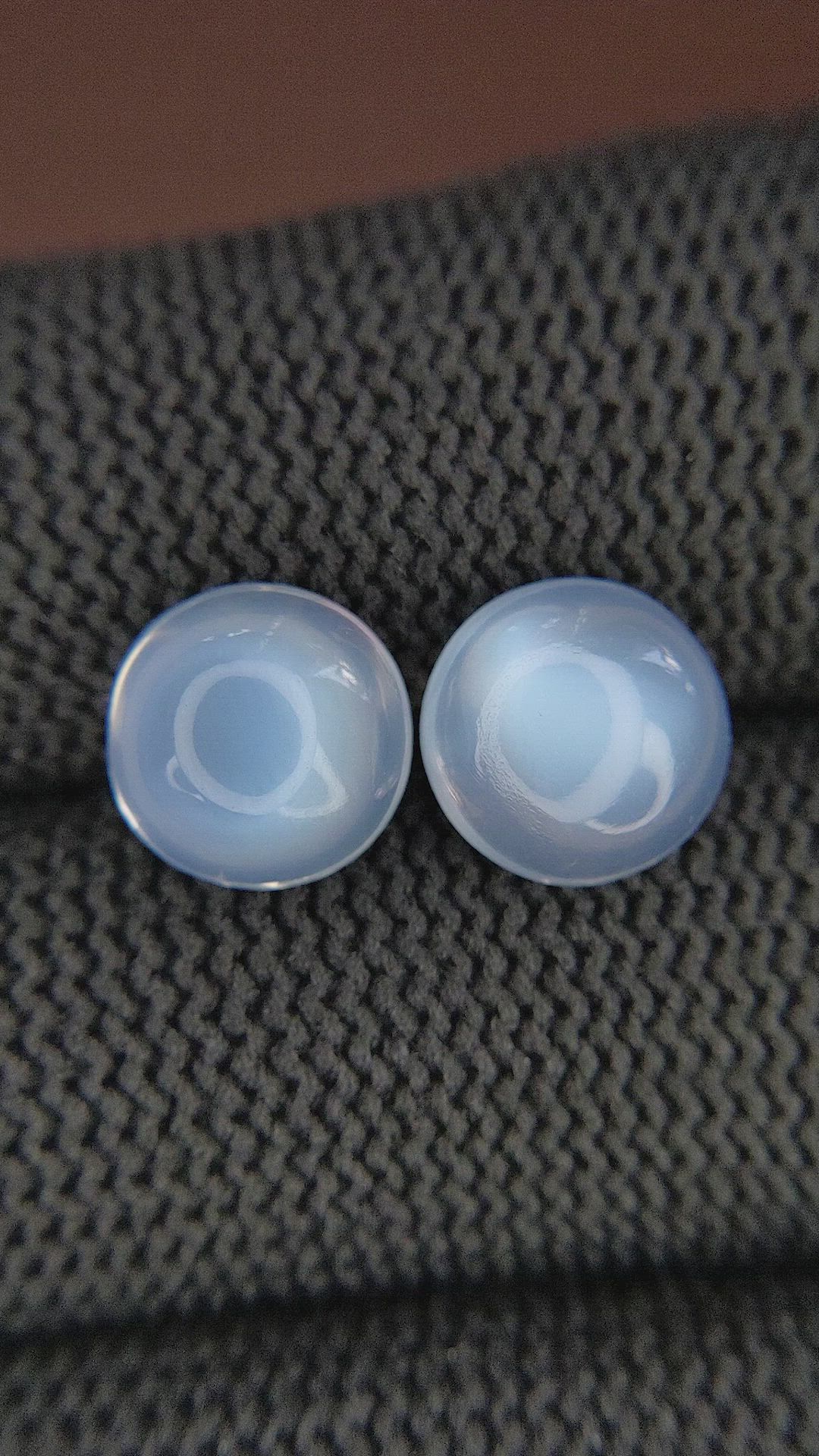 5.16 Ct.Tw.Total Carat Weight Cabochon Moonstone Pair from Madagascar Size Video
