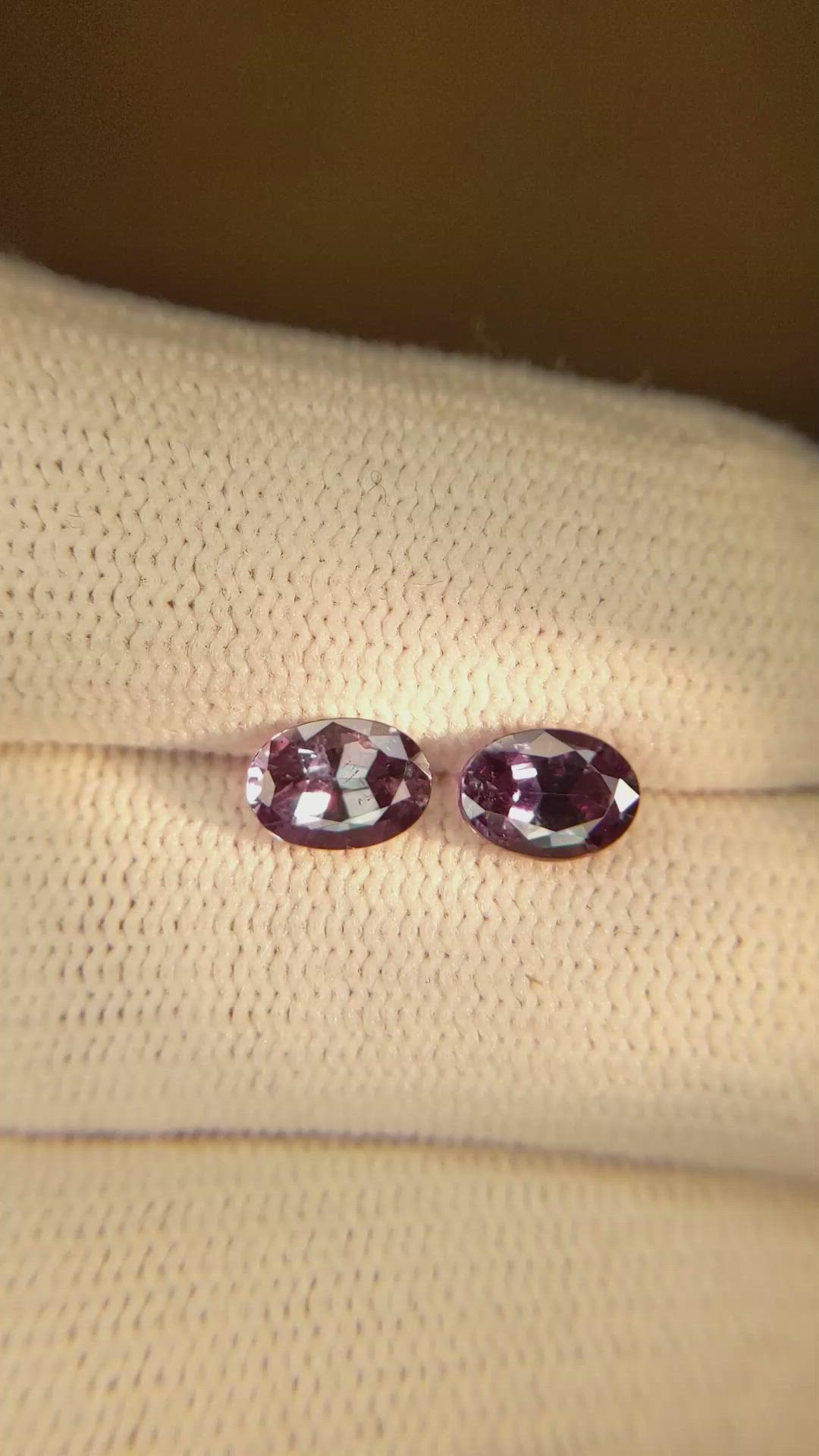 1.62 Ct.Tw.Total Carat Weight Alexandrite Pair from Ceylon (Sri Lanka) Size Video