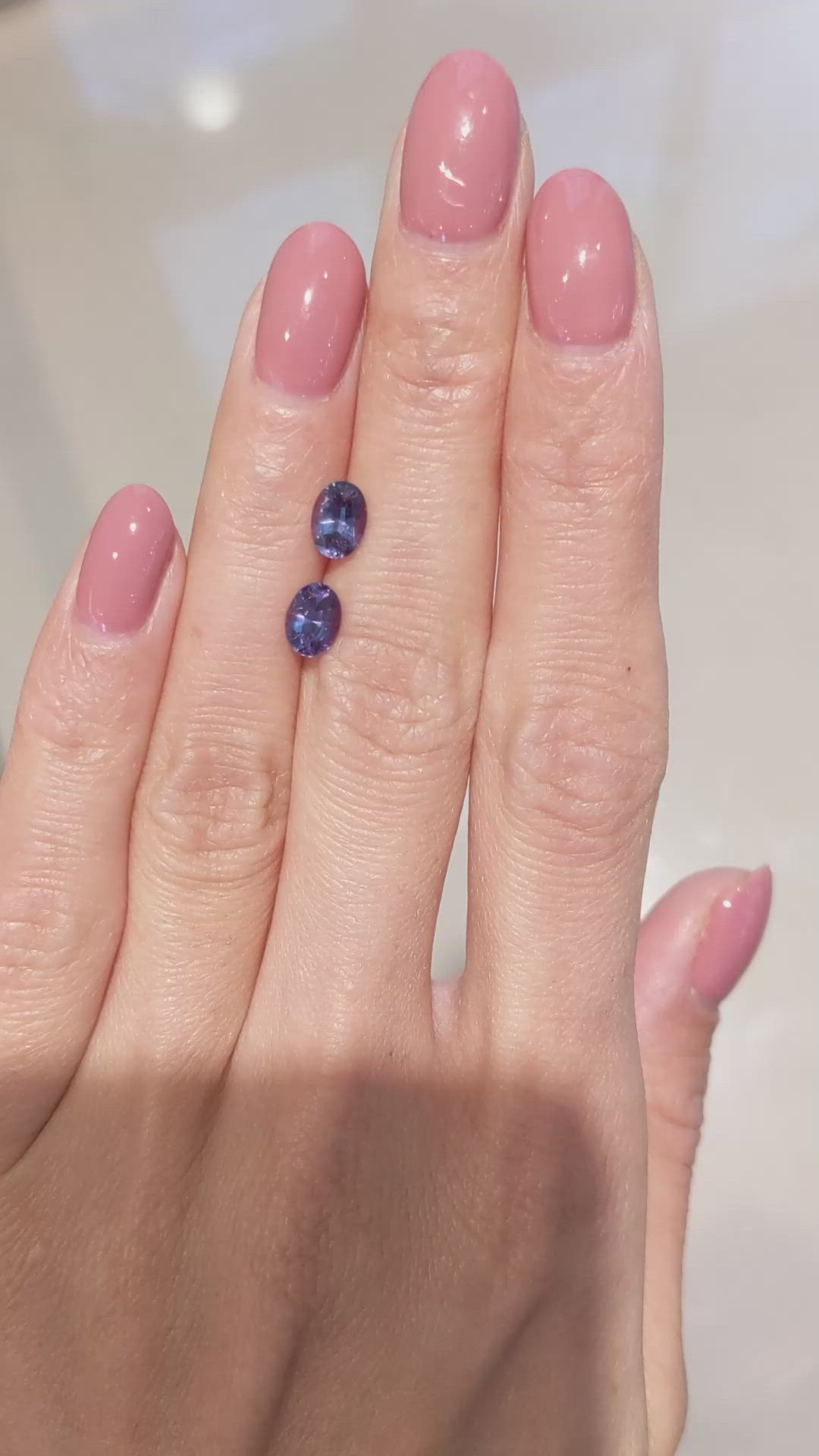 1.62 Ct.Tw.Total Carat Weight Alexandrite Pair from Ceylon (Sri Lanka) Size Video