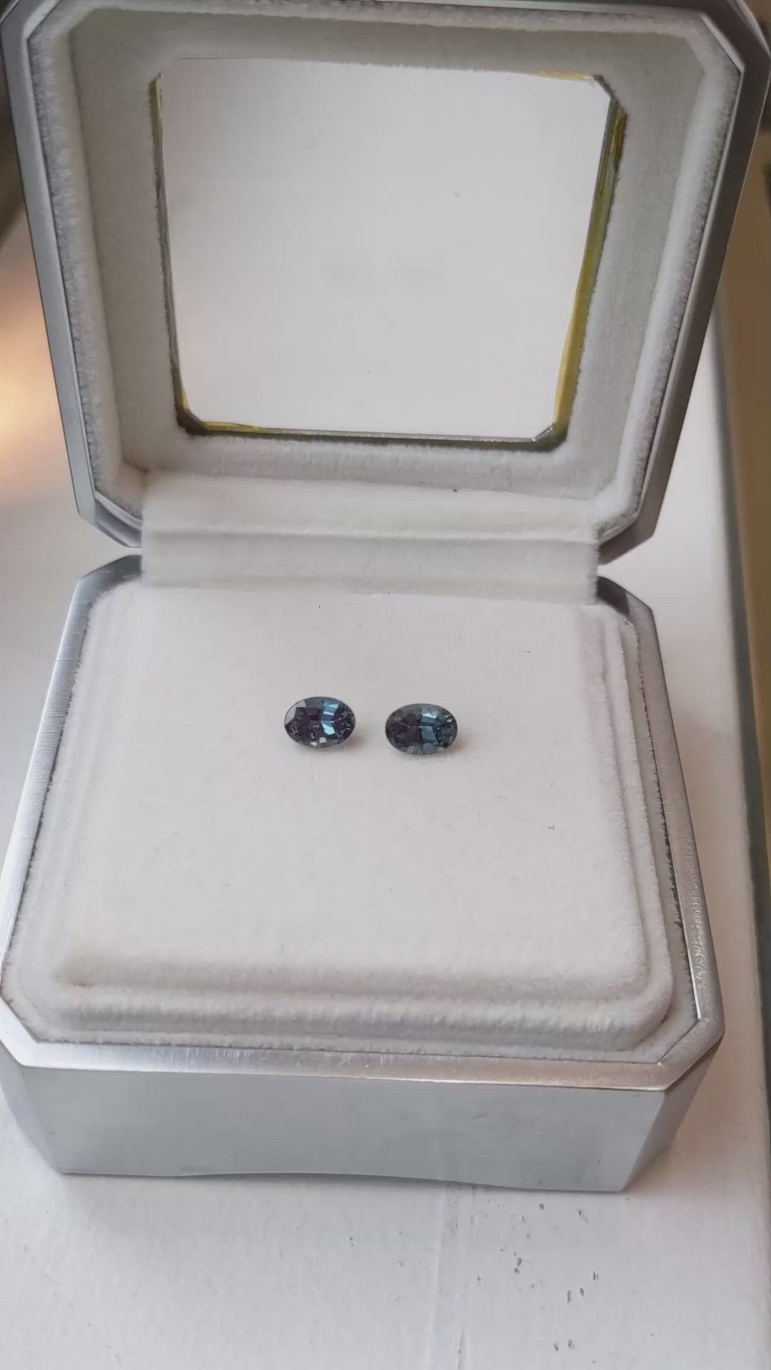 1.62 Ct.Tw.Total Carat Weight Alexandrite Pair from Ceylon (Sri Lanka) Size Video