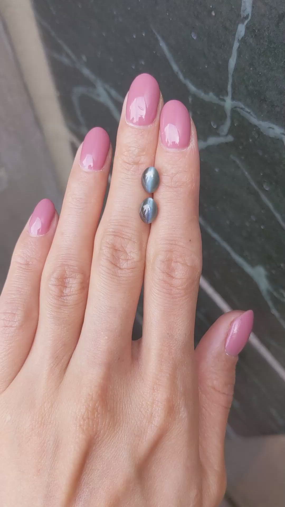 3.19&nbsp;Ct.Tw.Total Carat Weight Cabochon Alexandrite Pair from Ceylon (Sri Lanka) Size Video