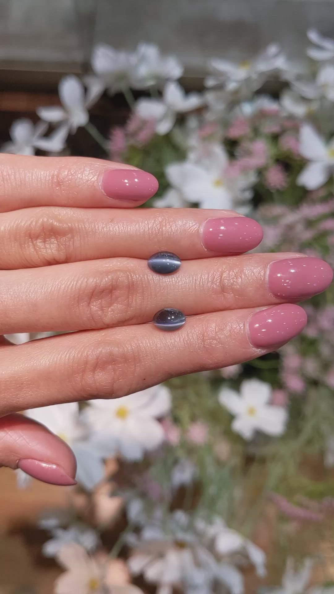 3.19&nbsp;Ct.Tw.Total Carat Weight Cabochon Alexandrite Pair from Ceylon (Sri Lanka) Size Video