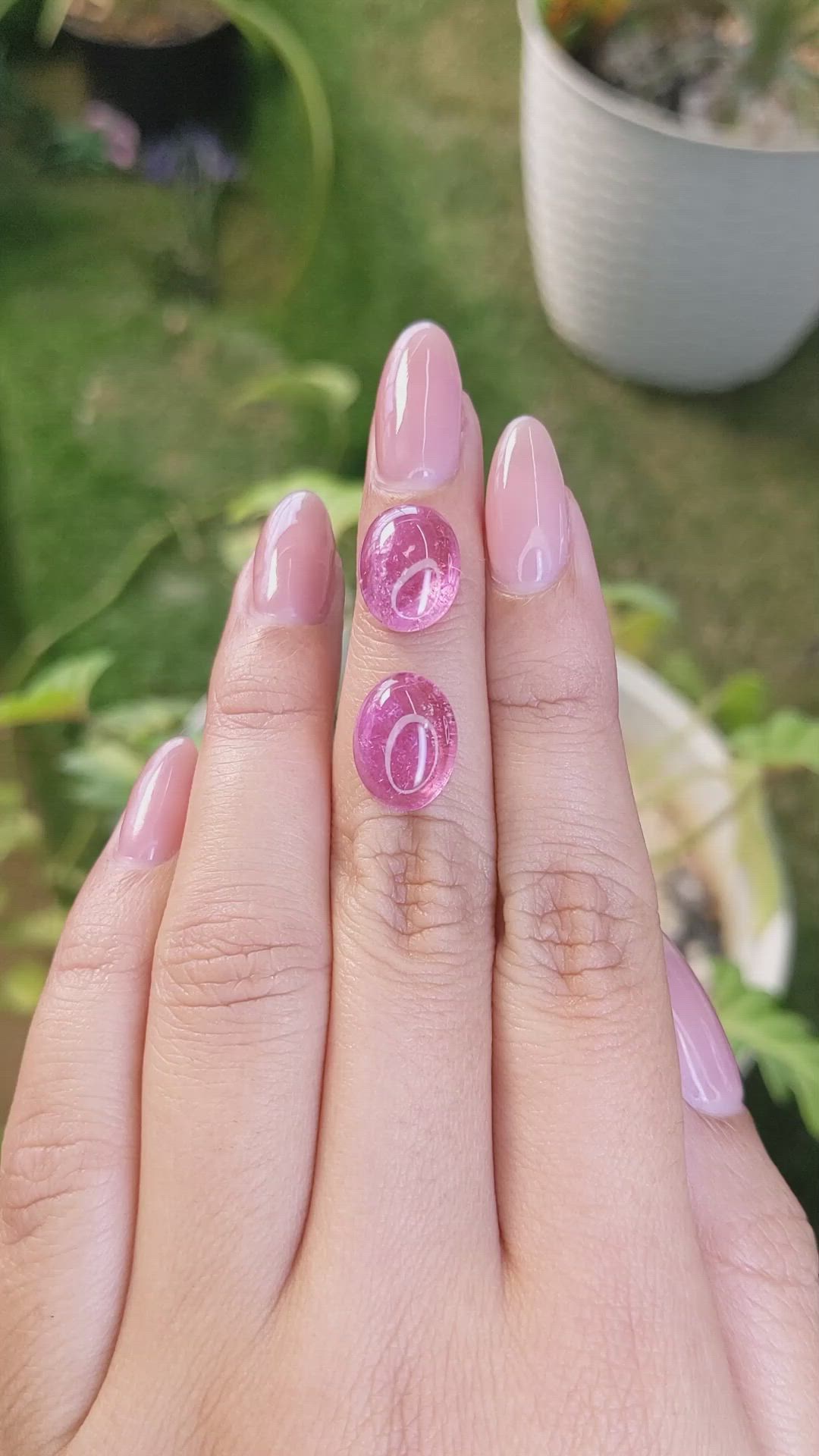 10.55&nbsp;Ct.Tw.Total Carat Weight Cabochon Tourmaline Pair from Africa Size Video