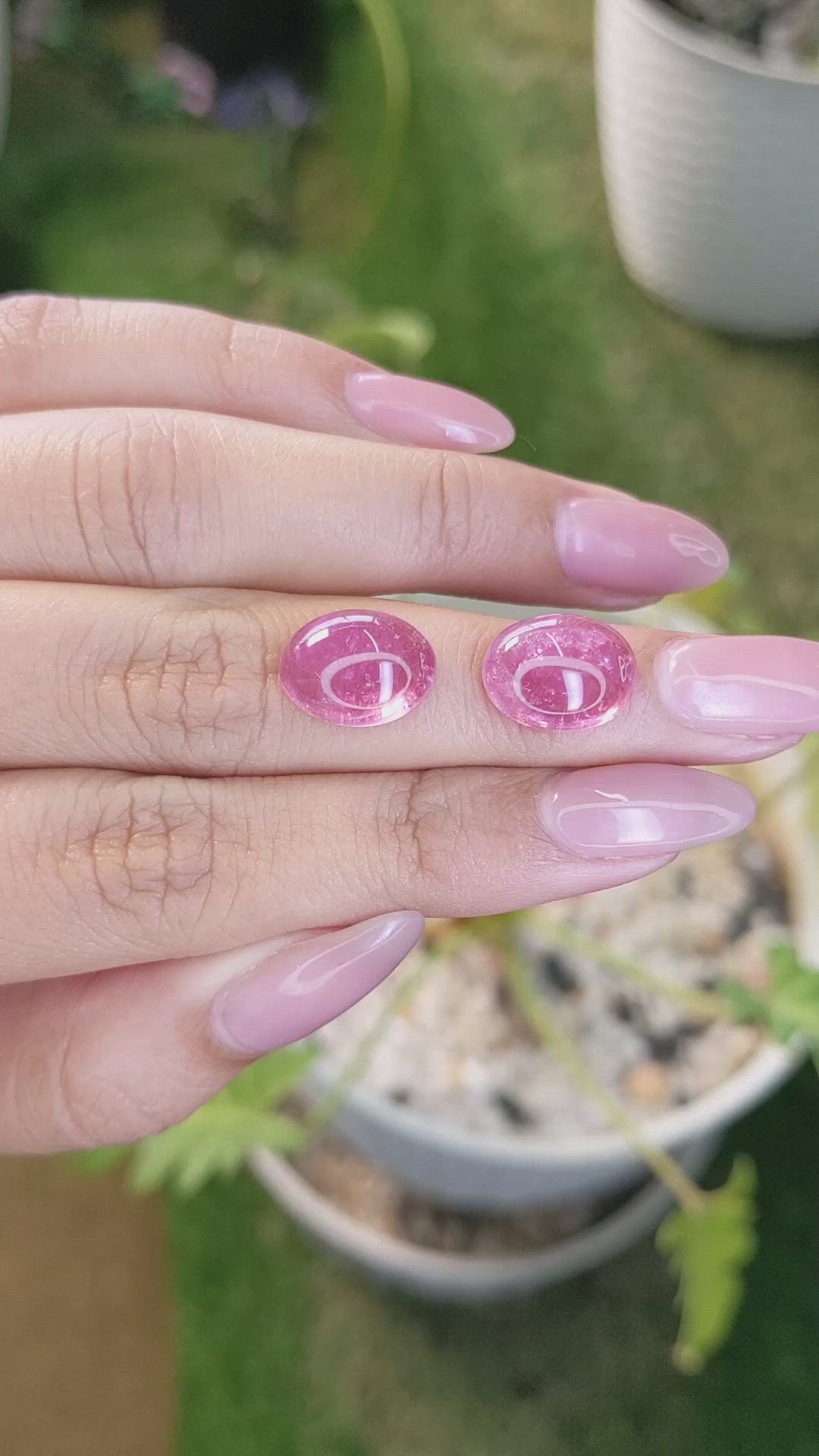 10.55&nbsp;Ct.Tw.Total Carat Weight Cabochon Tourmaline Pair from Africa Size Video