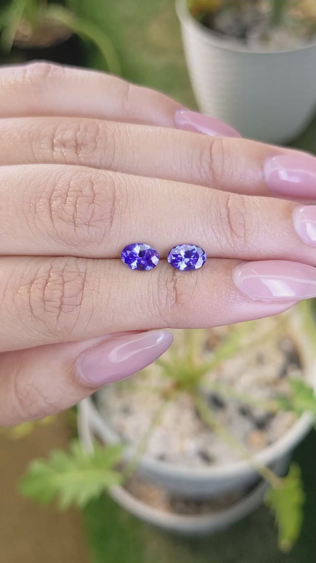 1.38&nbsp;Ct.Tw.Total Carat Weight Tanzanite Pair from Tanzania Size Video