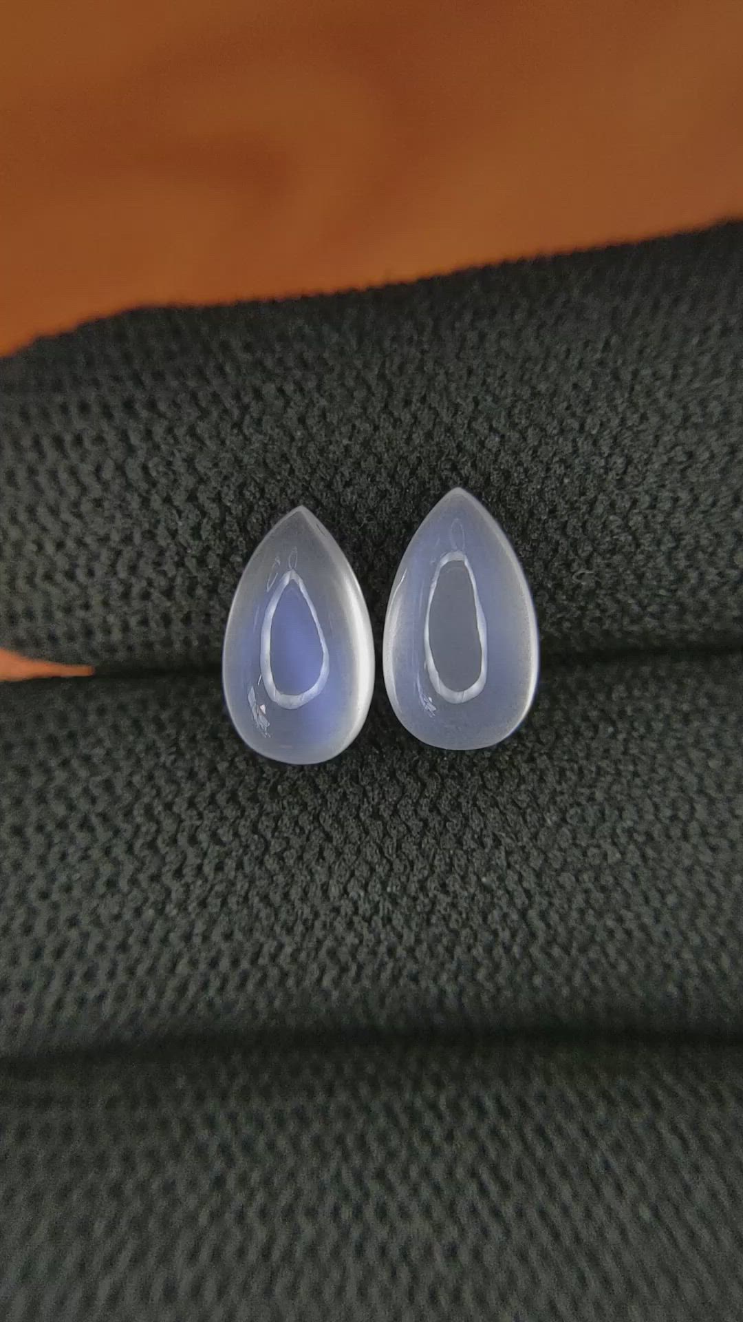 4.98&nbsp;Ct.Tw.Total Carat Weight Cabochon Moonstone Pair from Tanzania Size Video