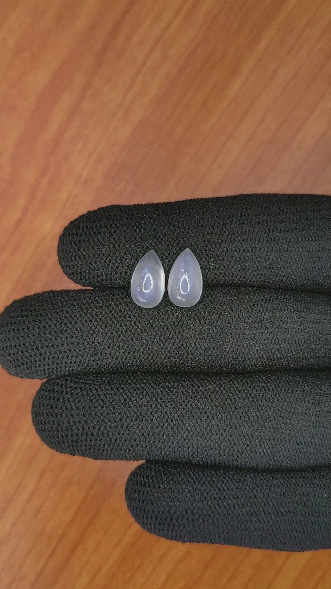 4.98&nbsp;Ct.Tw.Total Carat Weight Cabochon Moonstone Pair from Tanzania Size Video