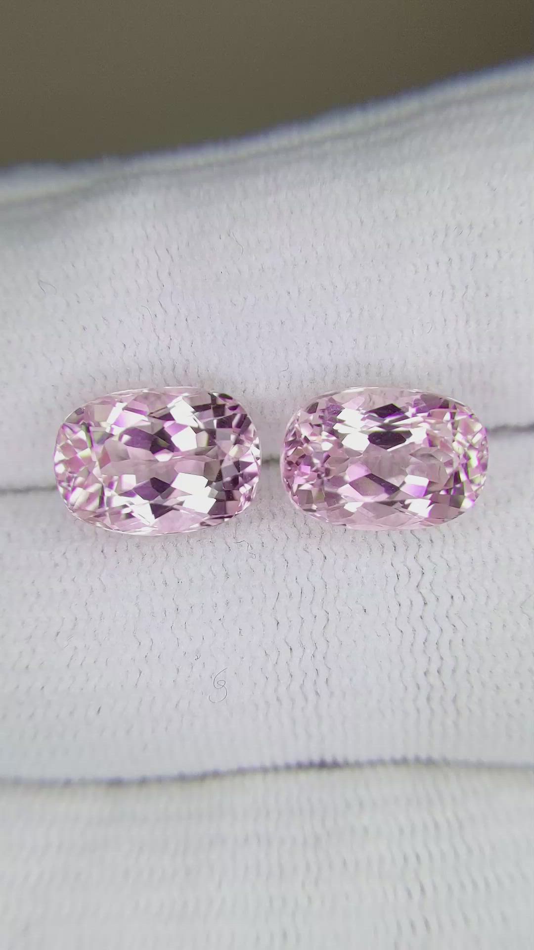 8.68&nbsp;Ct.Tw.Total Carat Weight Kunzite Pair from Afghanistan Size Video