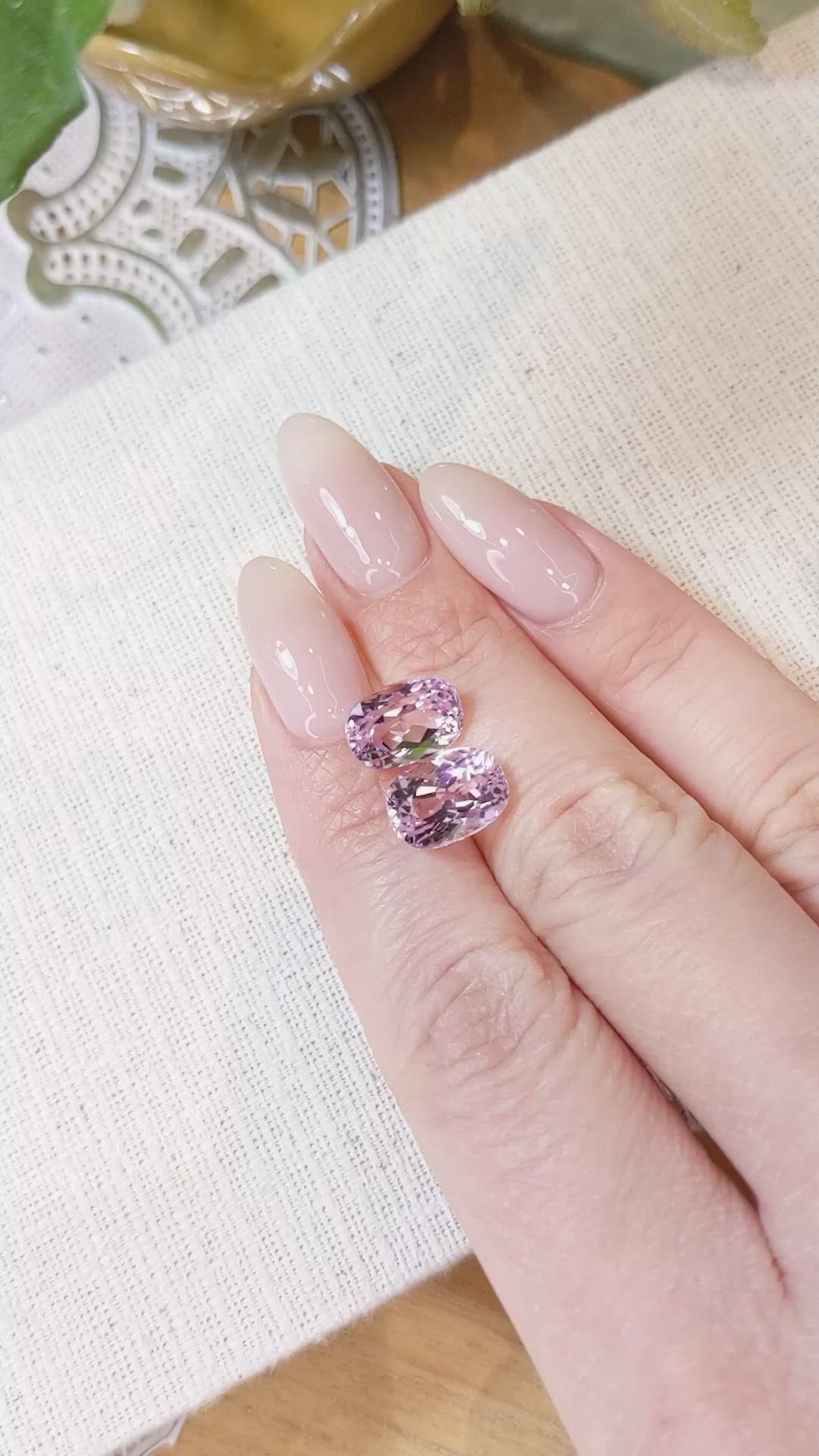 8.68&nbsp;Ct.Tw.Total Carat Weight Kunzite Pair from Afghanistan Size Video