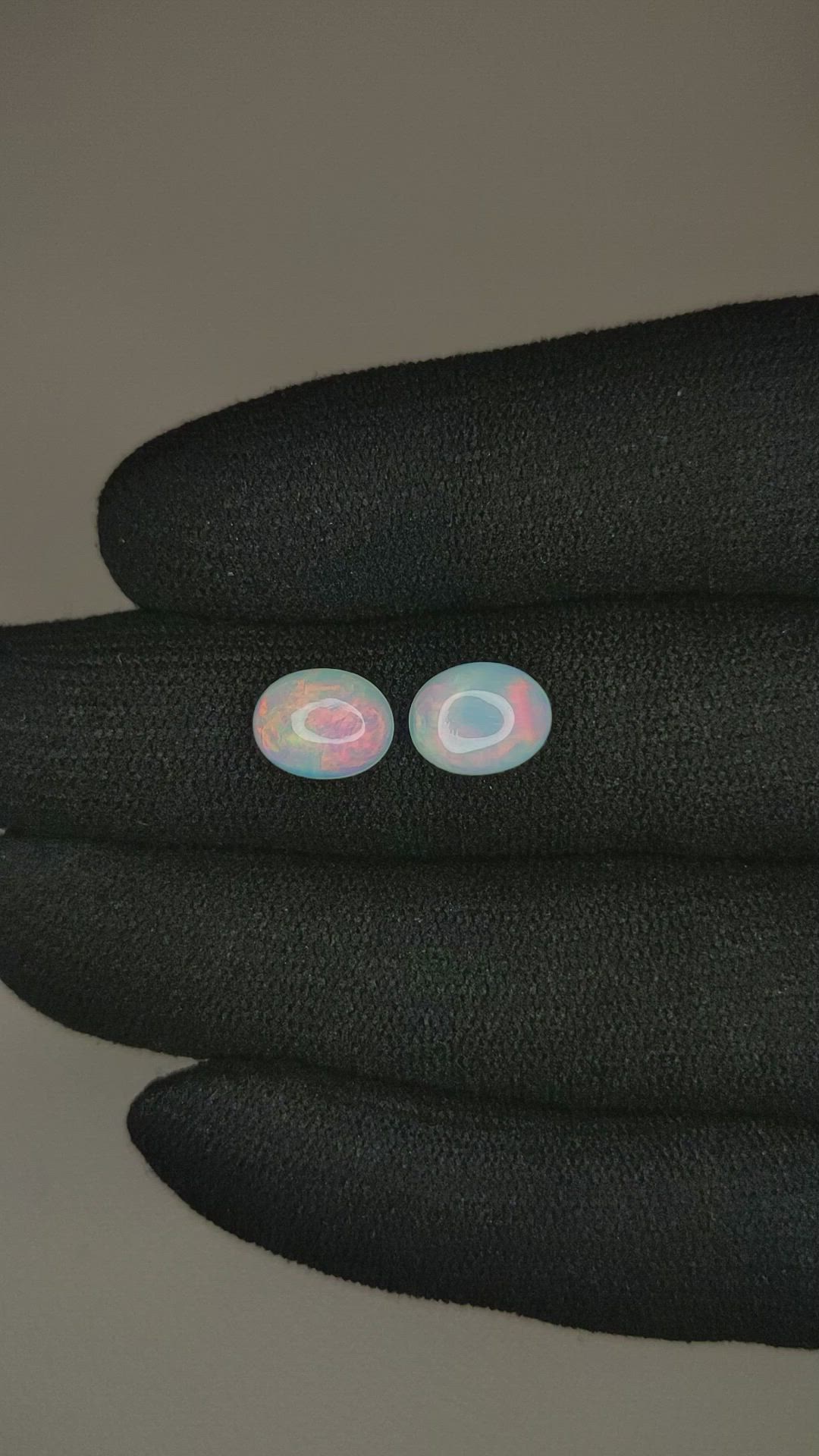 2.27&nbsp;Ct.Tw.Total Carat Weight Cabochon Opal Pair from Ethiopia Size Video