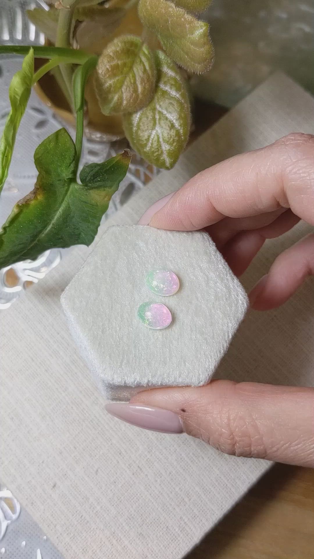 2.35&nbsp;Ct.Tw.Total Carat Weight Cabochon Opal Pair from Ethiopia Size Video